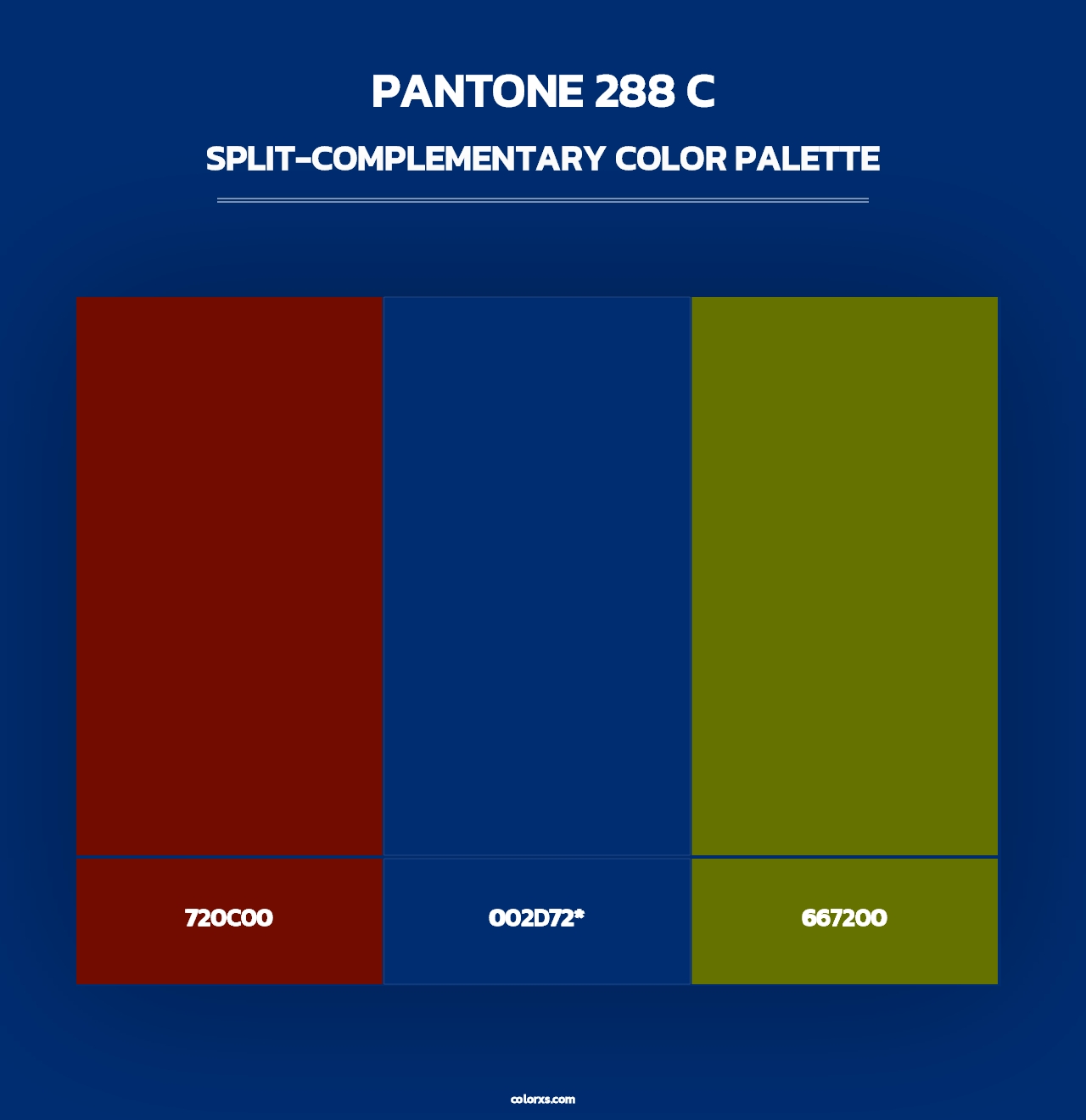 PANTONE 288 C - Split-Complementary Color Palette