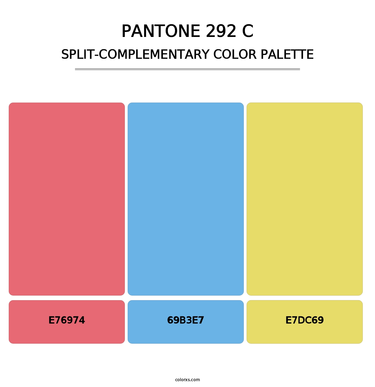 PANTONE 292 C - Split-Complementary Color Palette