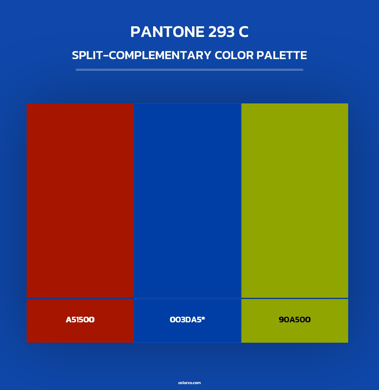 PANTONE 293 C - Split-Complementary Color Palette