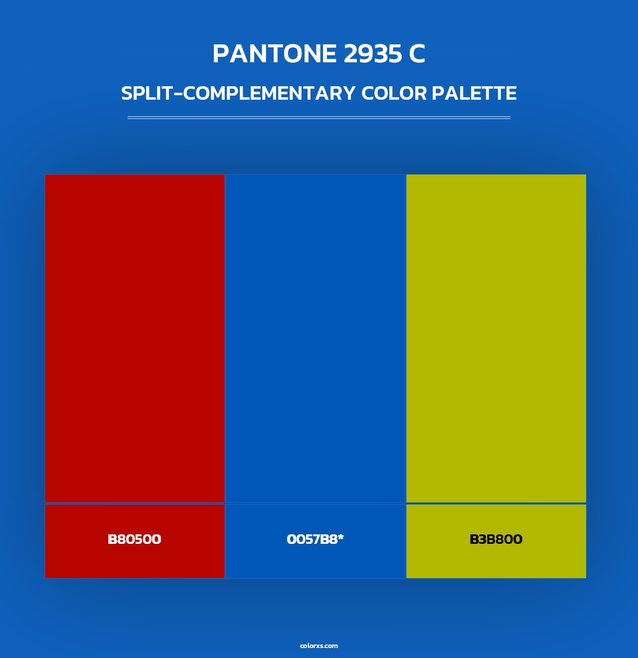 PANTONE 2935 C - Split-Complementary Color Palette