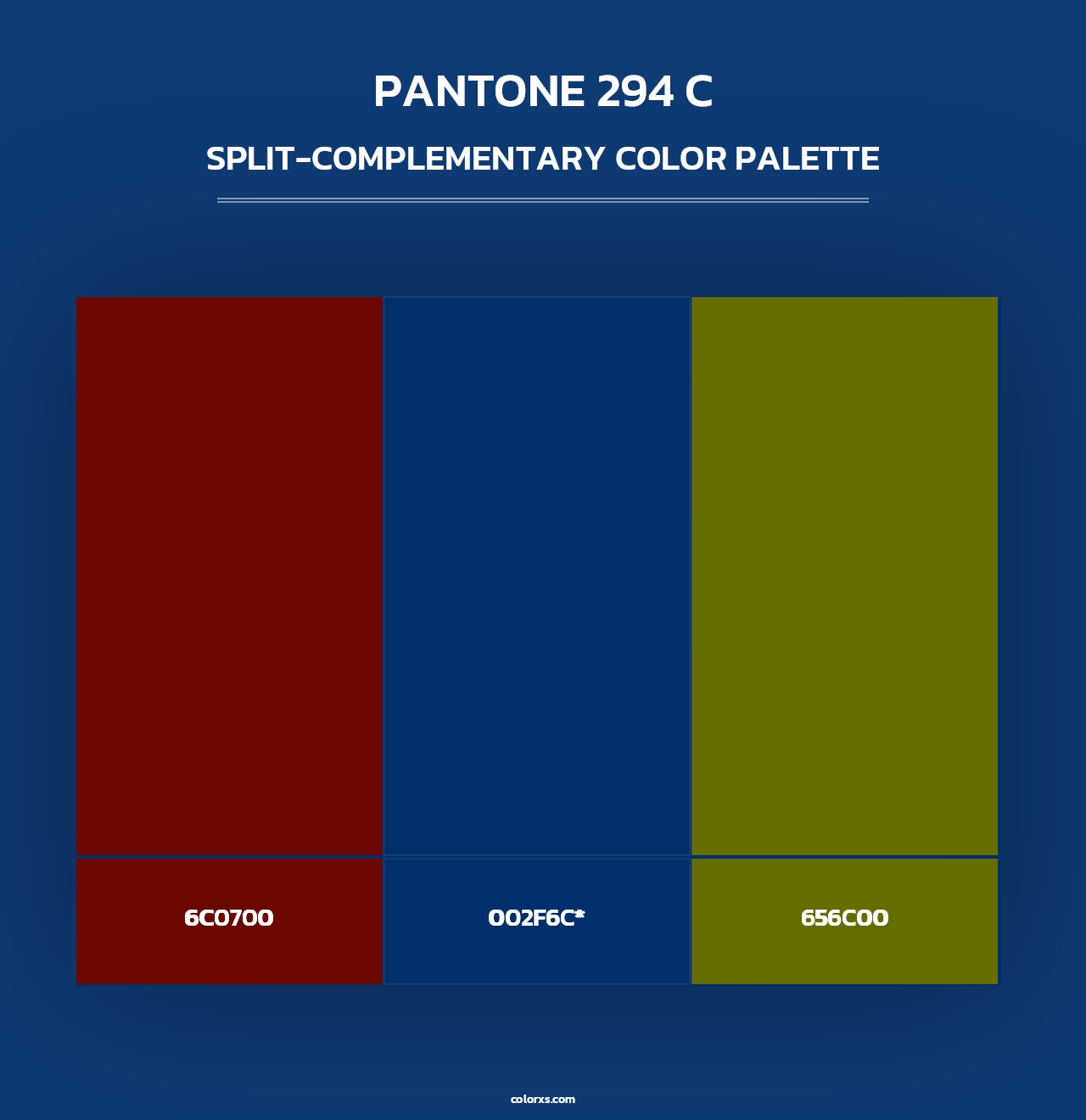 PANTONE 294 C - Split-Complementary Color Palette