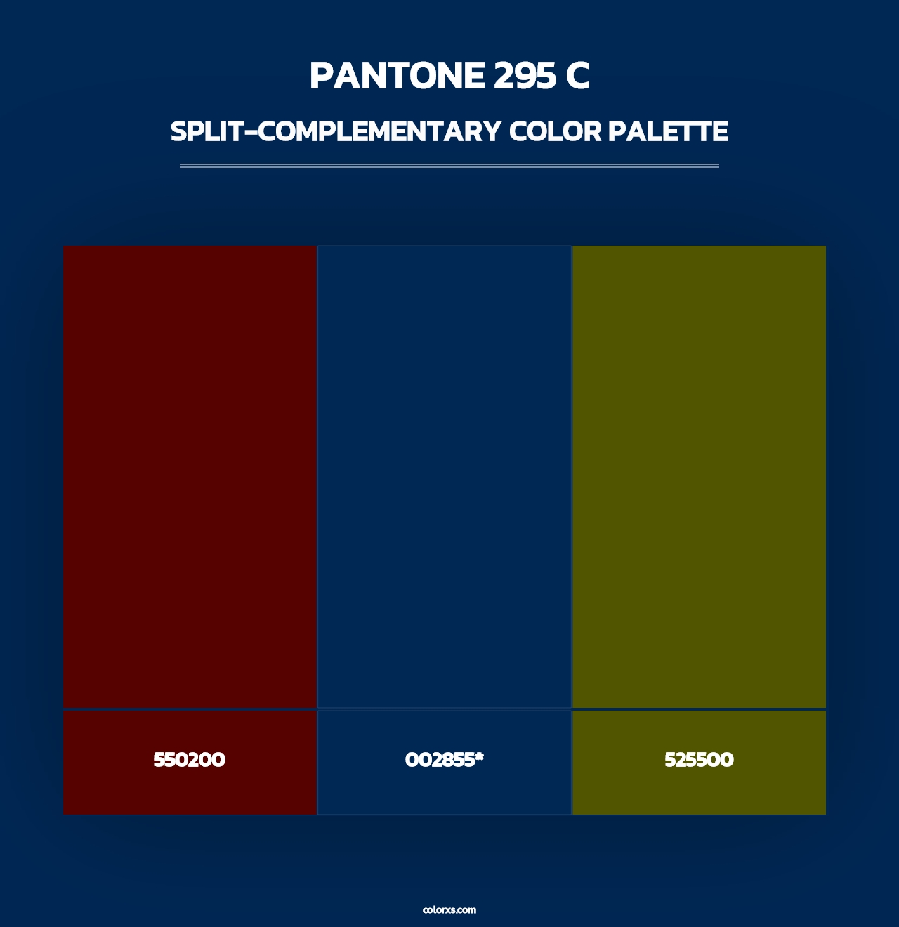 PANTONE 295 C - Split-Complementary Color Palette
