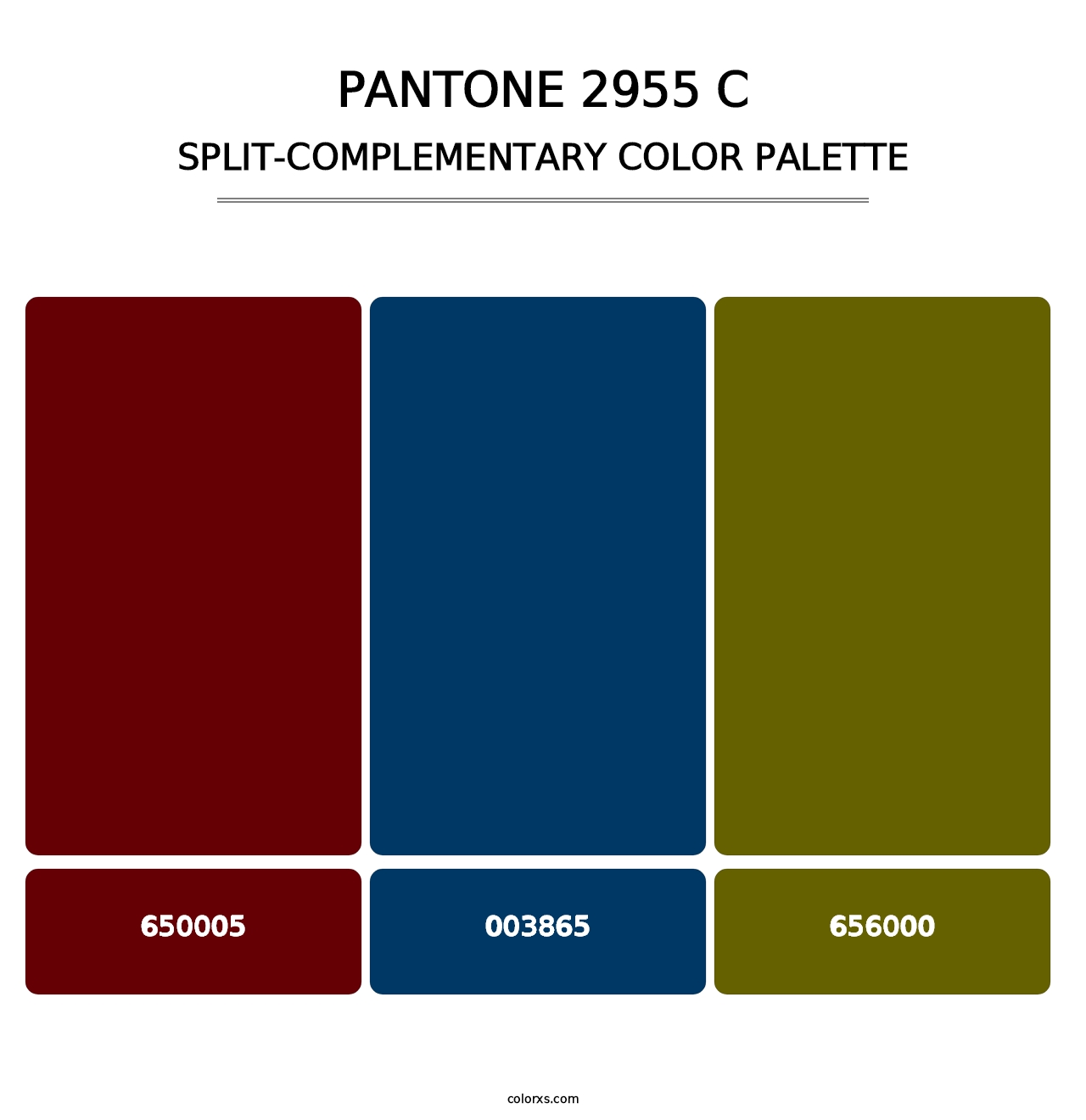 PANTONE 2955 C - Split-Complementary Color Palette