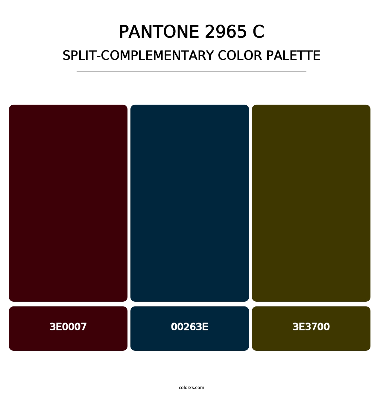 PANTONE 2965 C - Split-Complementary Color Palette