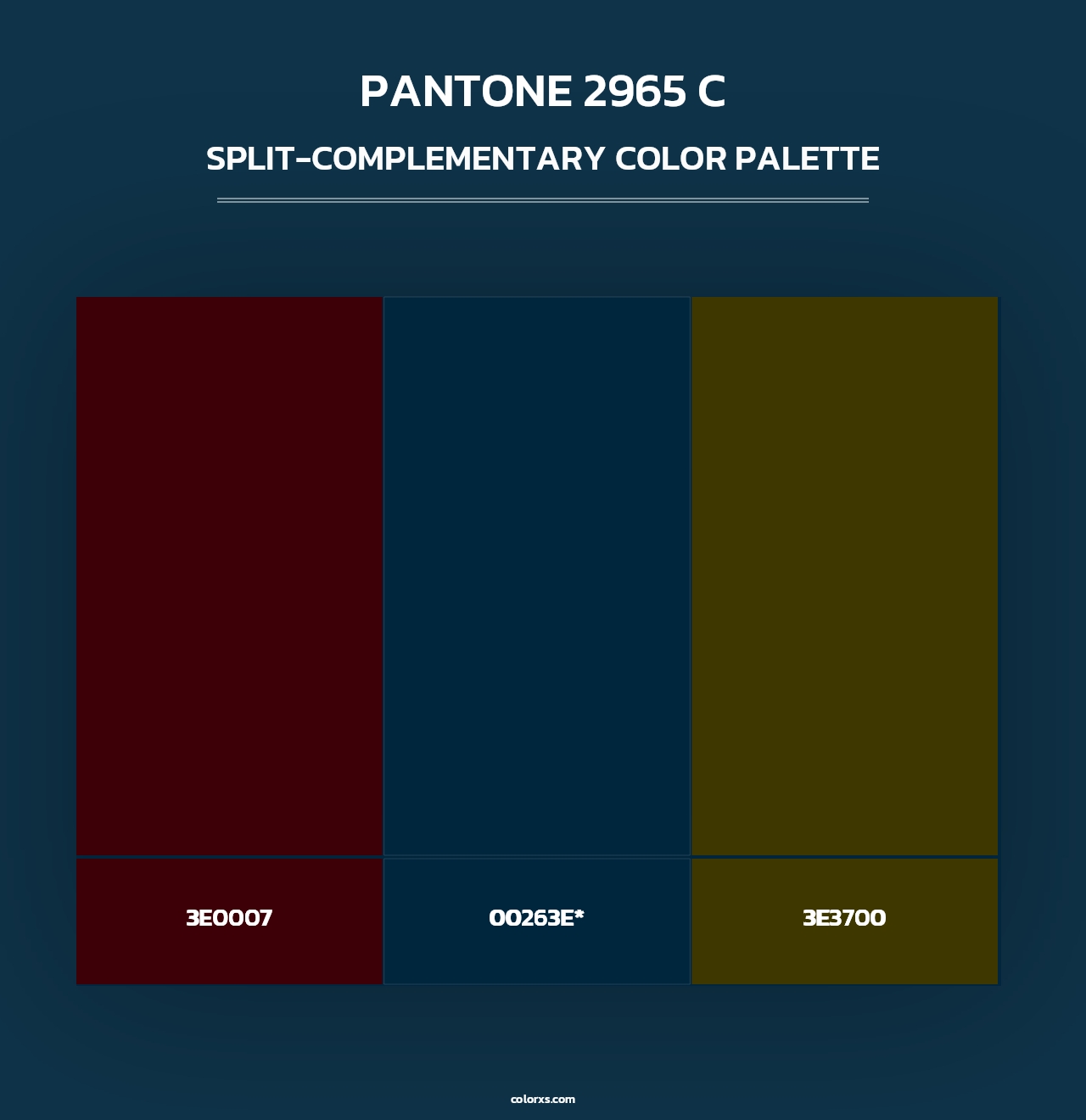 PANTONE 2965 C - Split-Complementary Color Palette