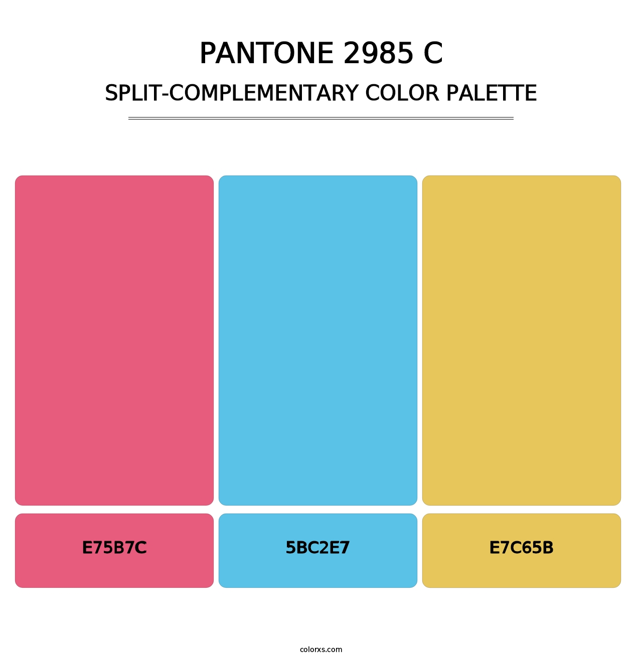 PANTONE 2985 C - Split-Complementary Color Palette