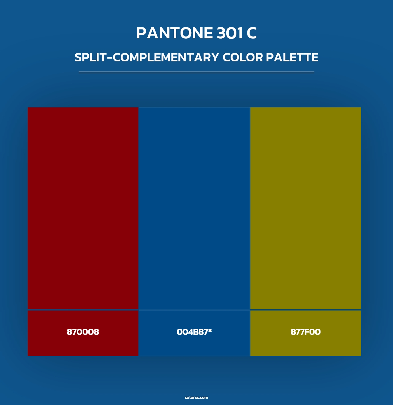 PANTONE 301 C - Split-Complementary Color Palette