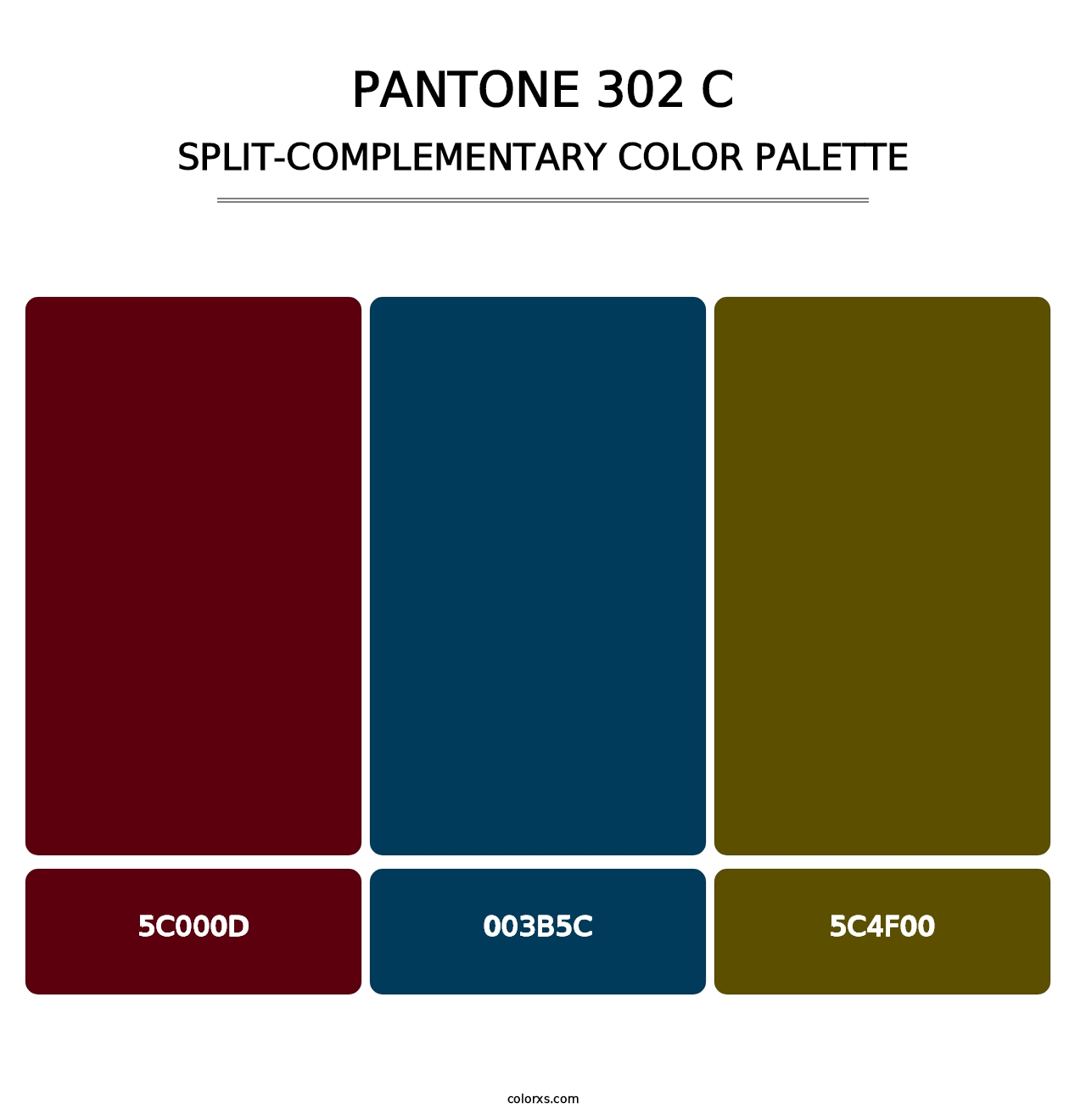 PANTONE 302 C - Split-Complementary Color Palette