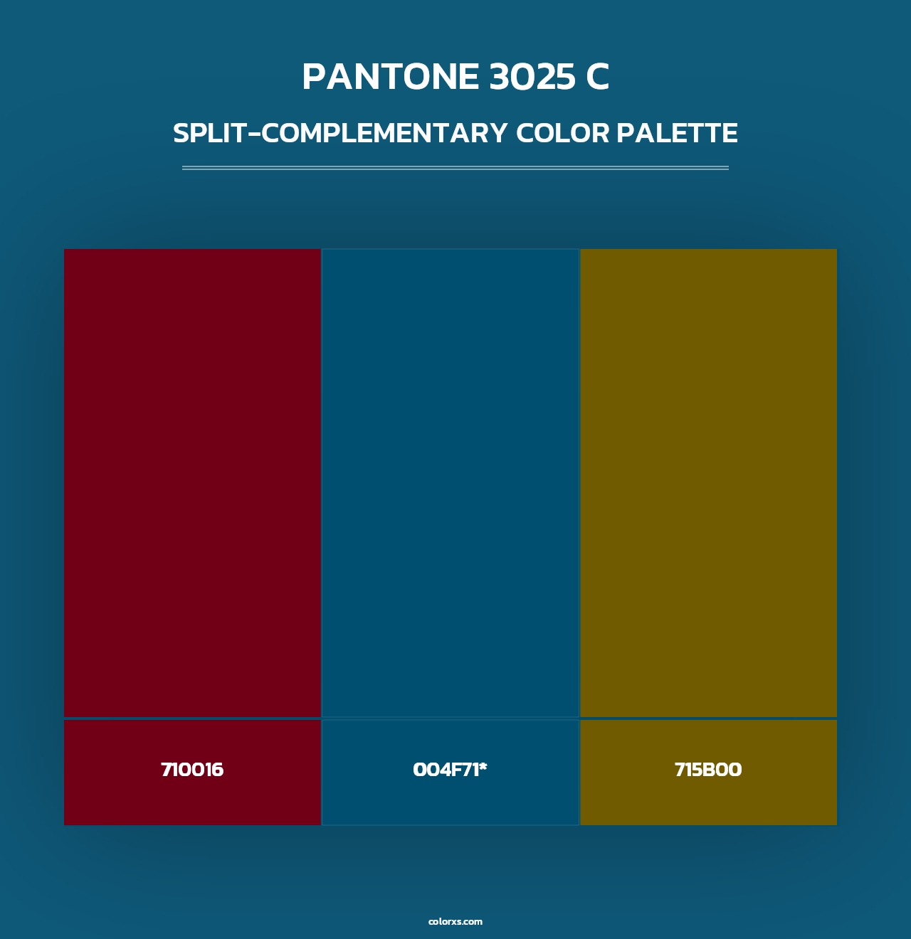 PANTONE 3025 C - Split-Complementary Color Palette