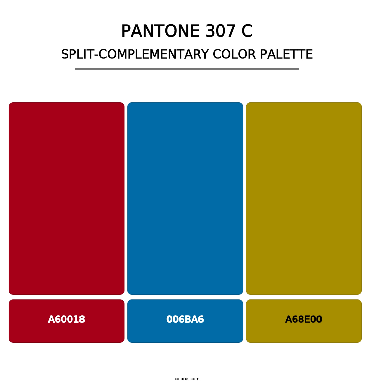 PANTONE 307 C - Split-Complementary Color Palette