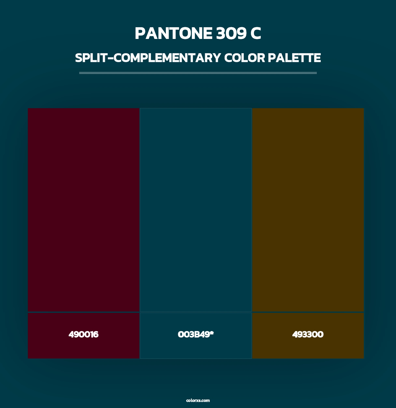 PANTONE 309 C - Split-Complementary Color Palette