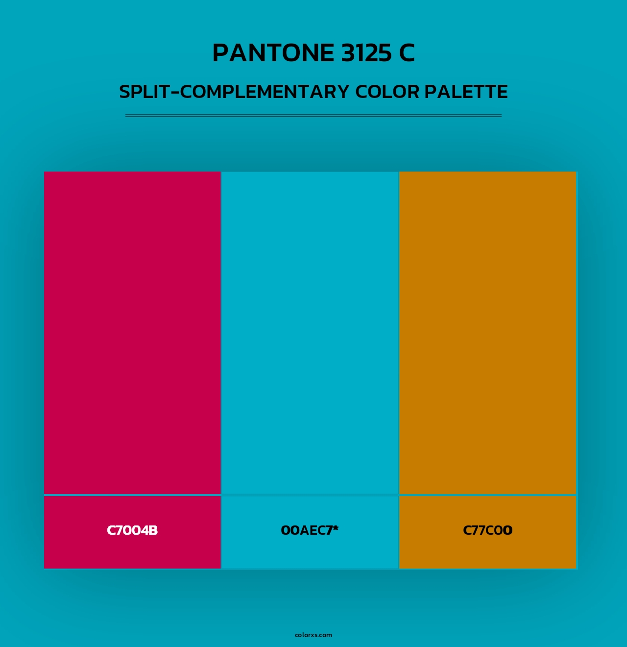 PANTONE 3125 C - Split-Complementary Color Palette