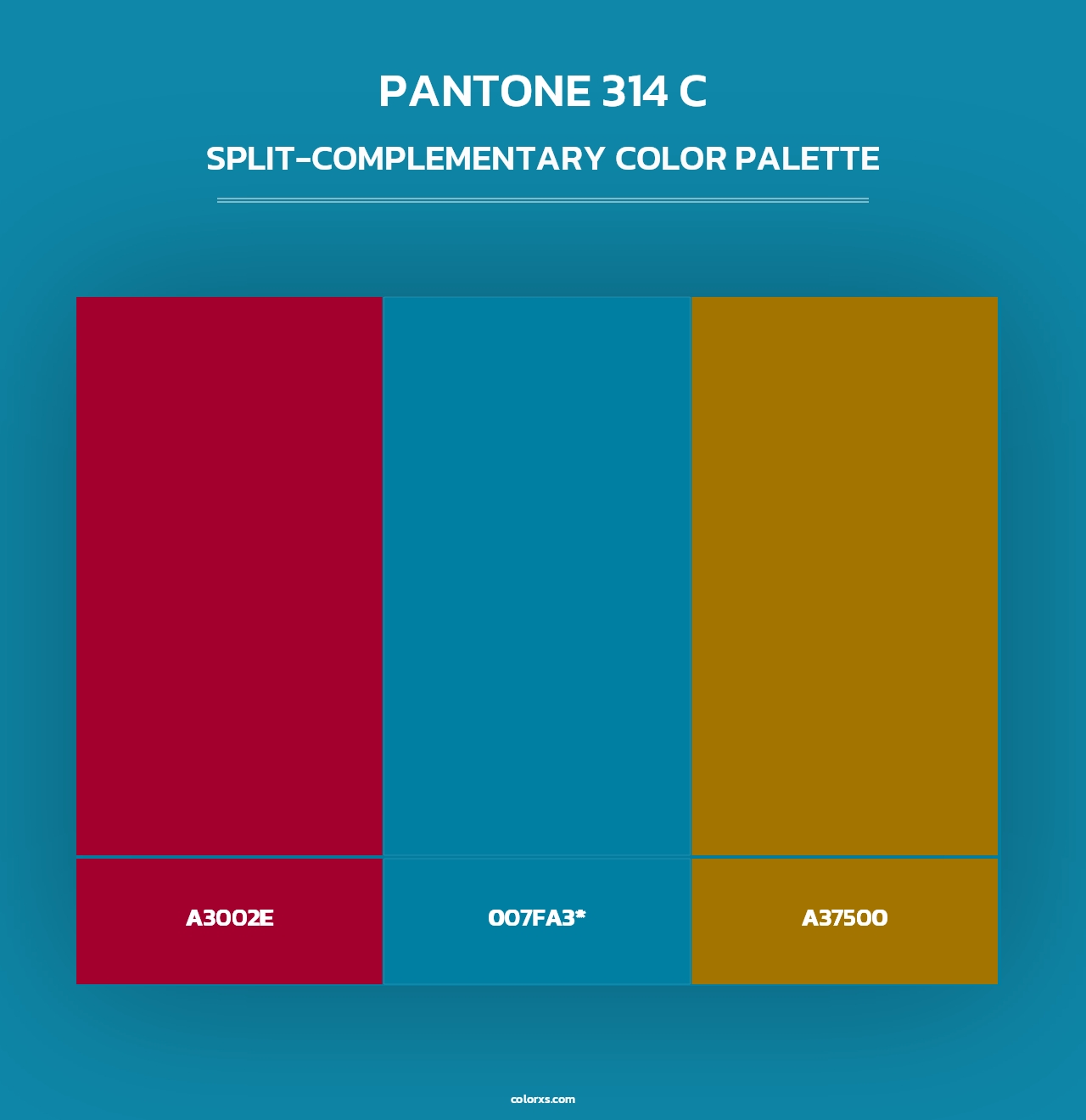 PANTONE 314 C - Split-Complementary Color Palette