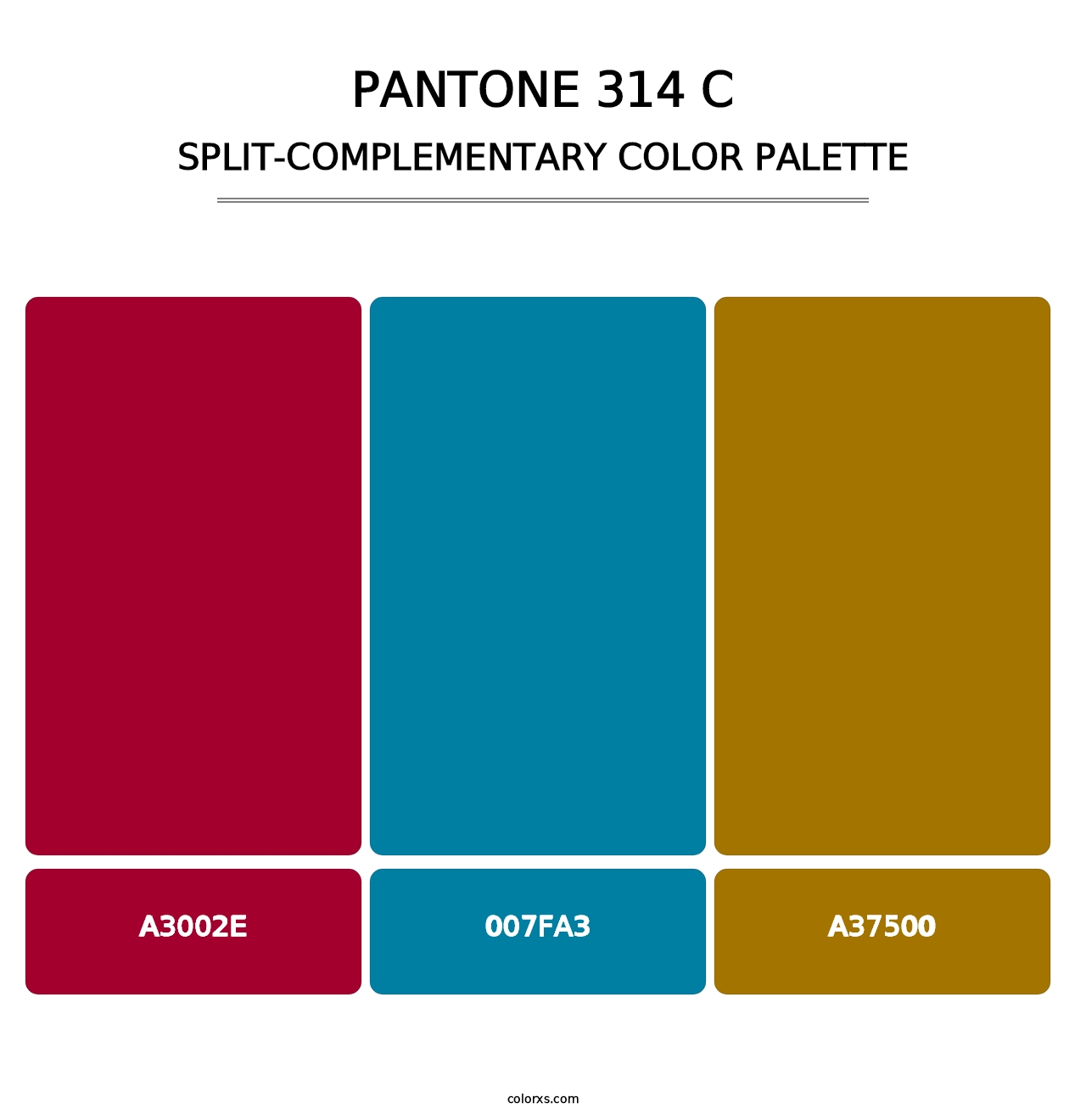 PANTONE 314 C - Split-Complementary Color Palette