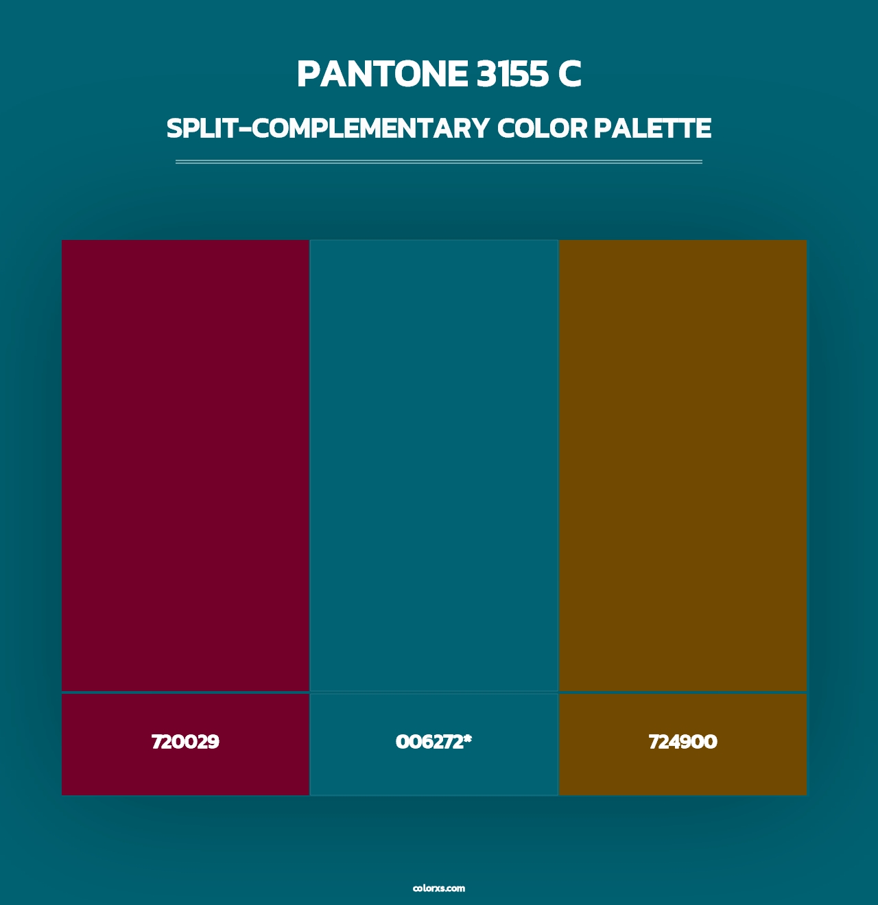 PANTONE 3155 C - Split-Complementary Color Palette