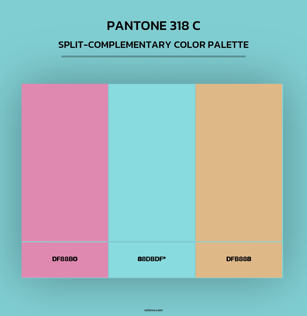PANTONE 318 C - Split-Complementary Color Palette