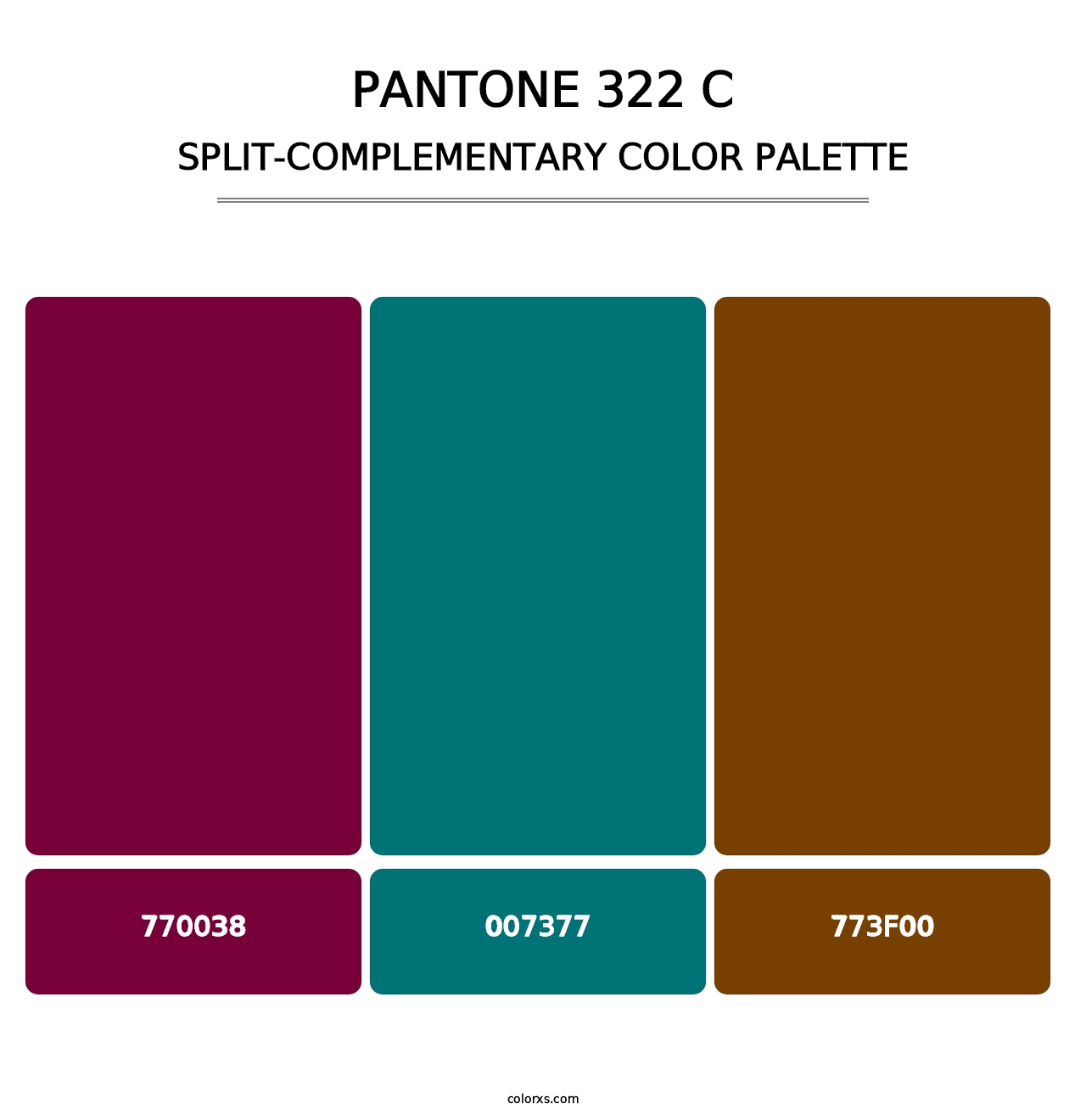 PANTONE 322 C - Split-Complementary Color Palette