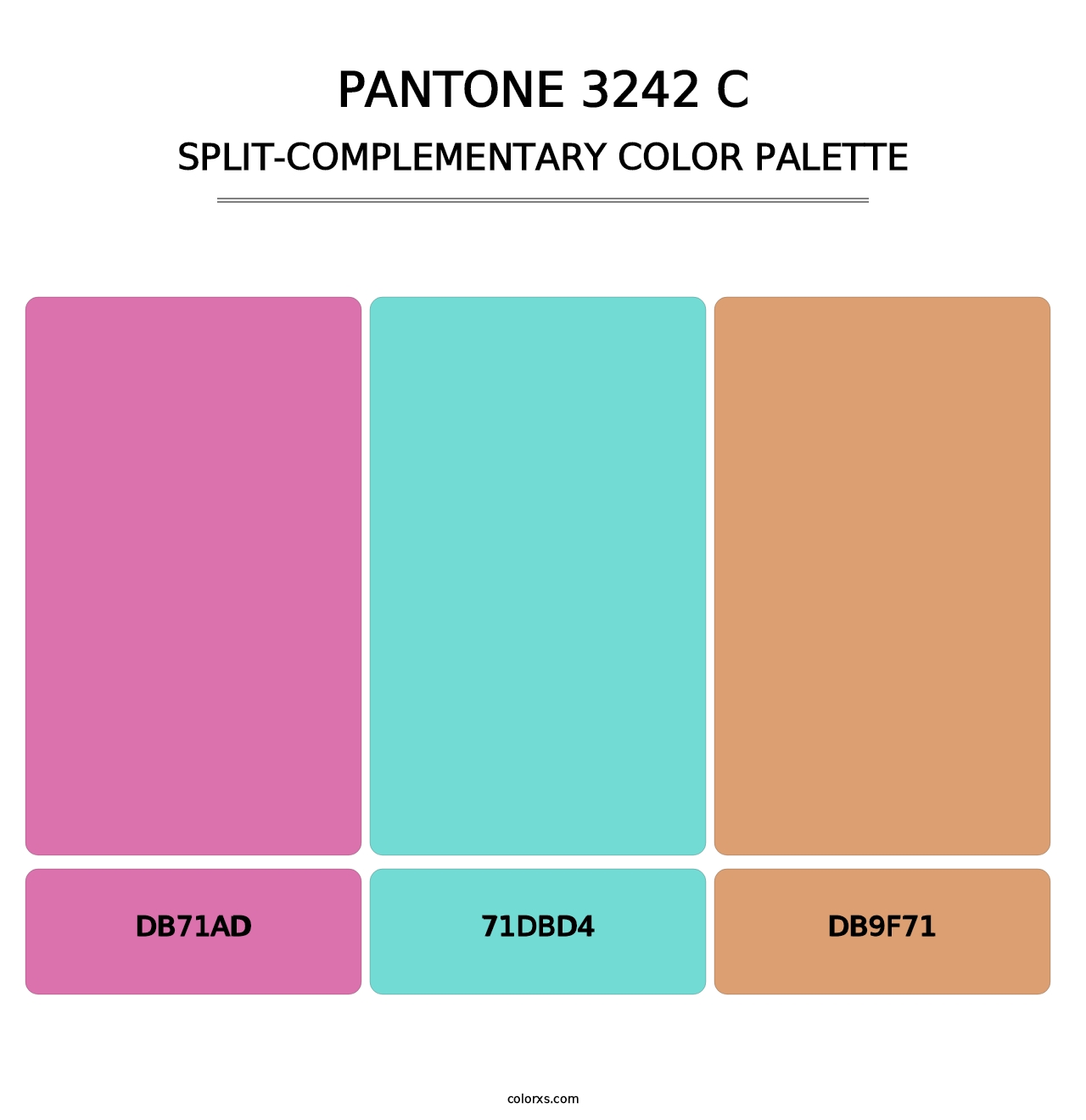 PANTONE 3242 C - Split-Complementary Color Palette