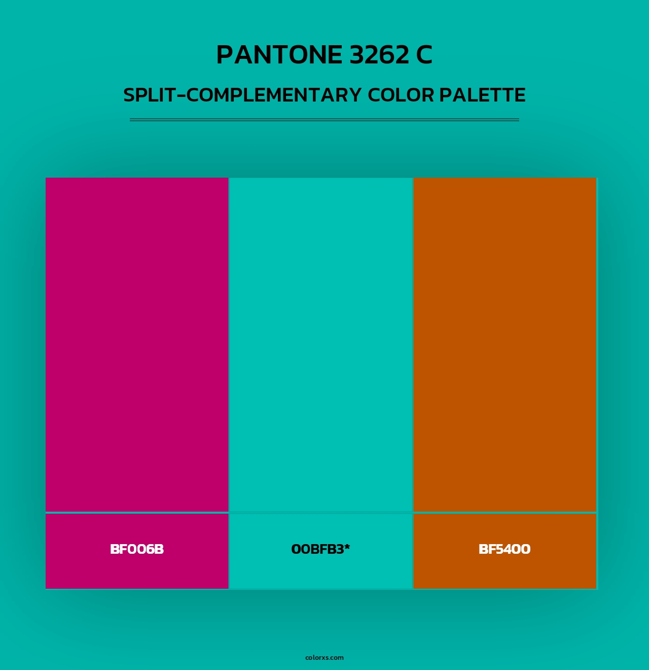 PANTONE 3262 C - Split-Complementary Color Palette