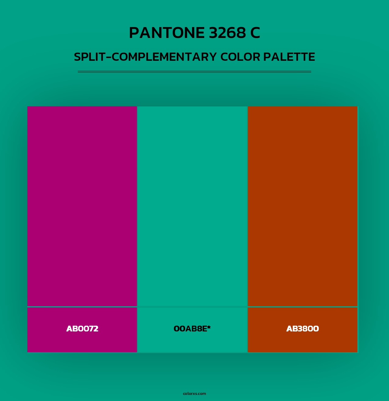 PANTONE 3268 C - Split-Complementary Color Palette