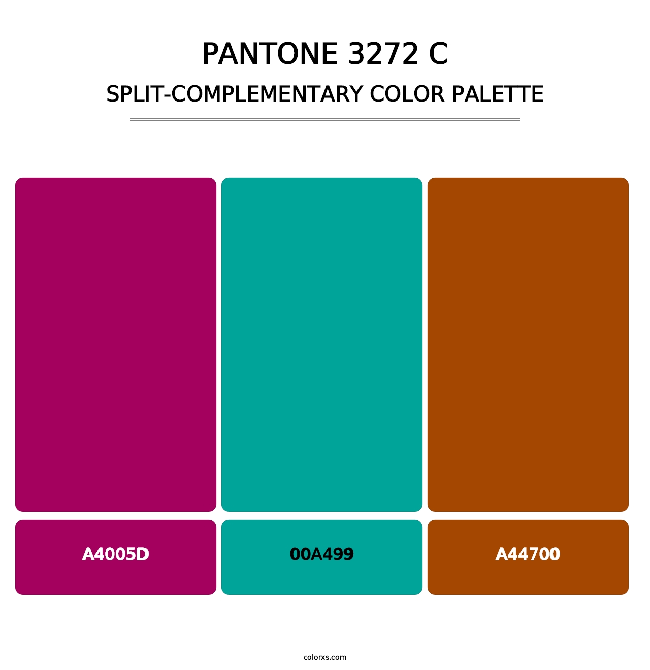 PANTONE 3272 C - Split-Complementary Color Palette