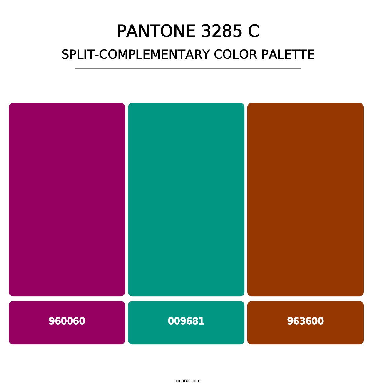 PANTONE 3285 C - Split-Complementary Color Palette