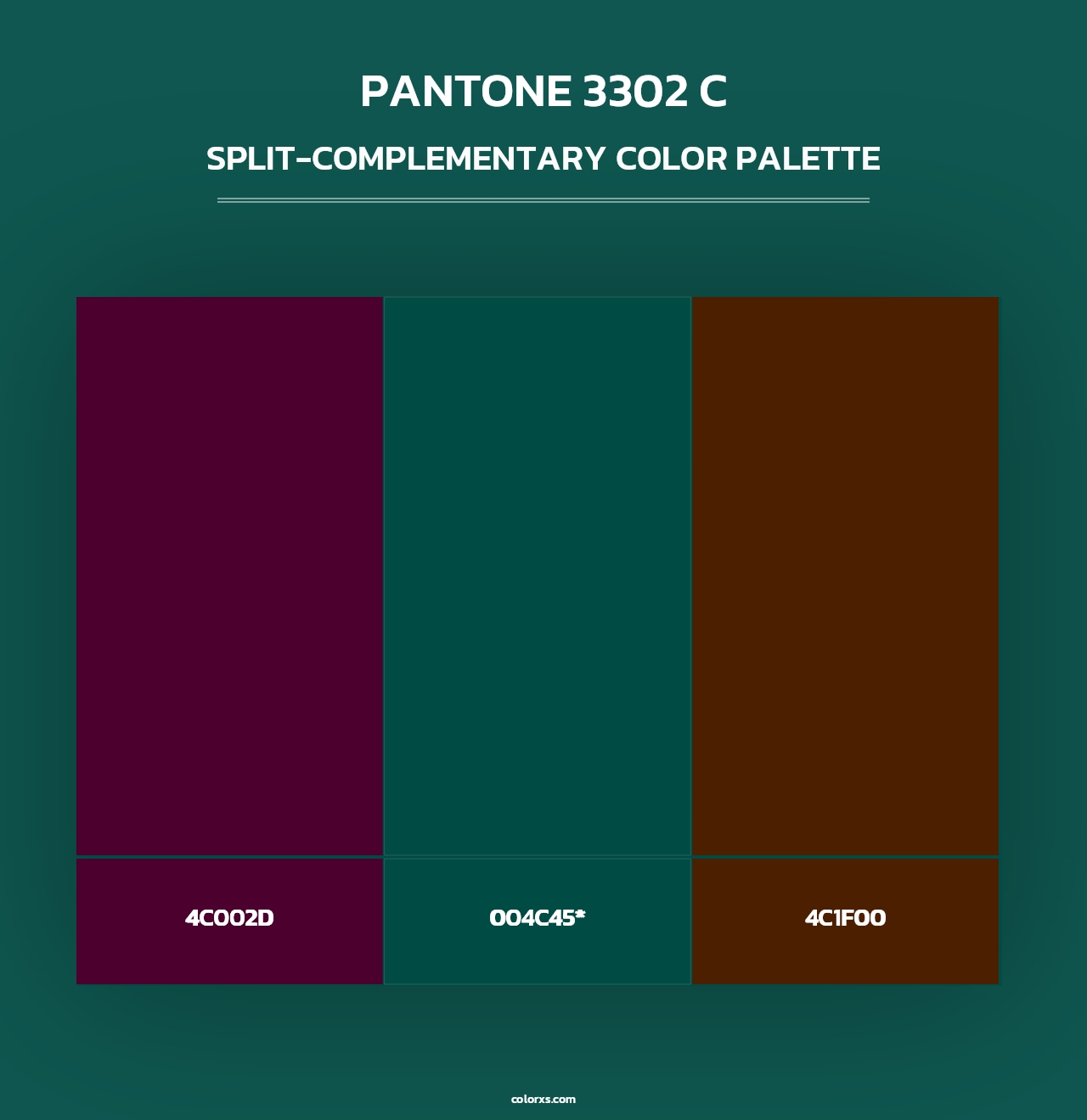 PANTONE 3302 C - Split-Complementary Color Palette
