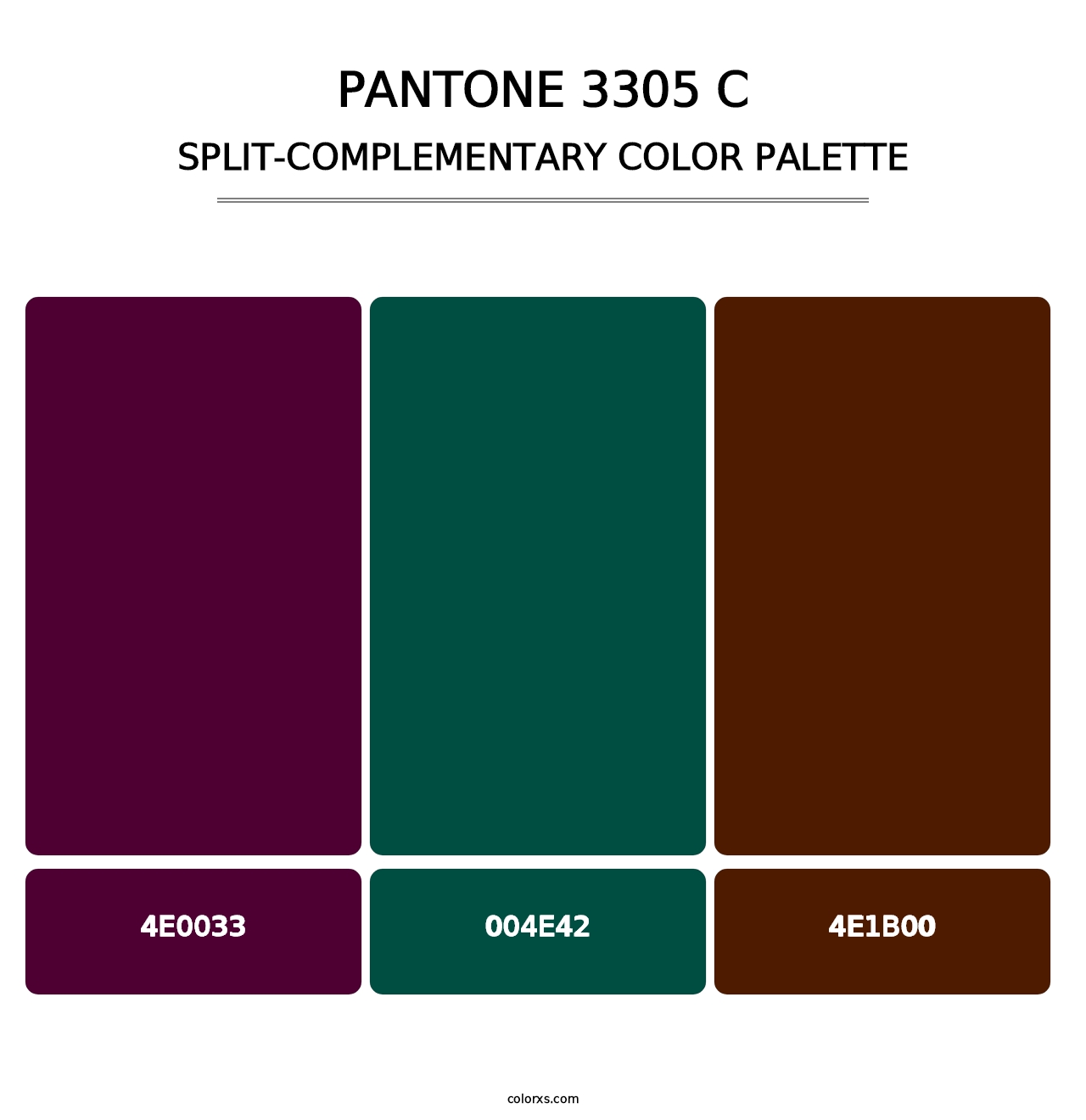 PANTONE 3305 C - Split-Complementary Color Palette