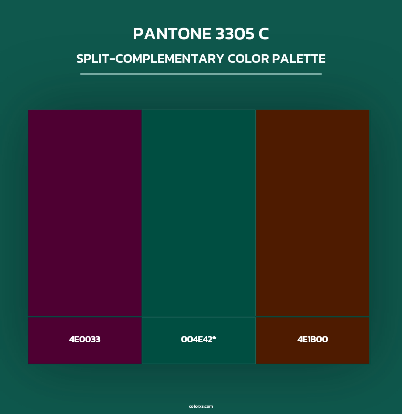 PANTONE 3305 C - Split-Complementary Color Palette