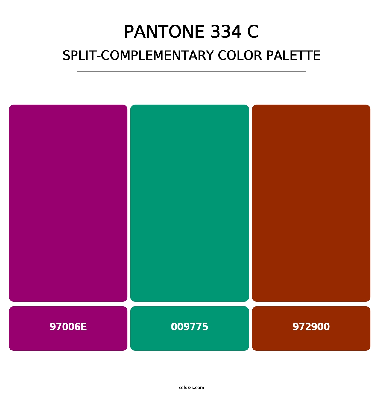PANTONE 334 C - Split-Complementary Color Palette