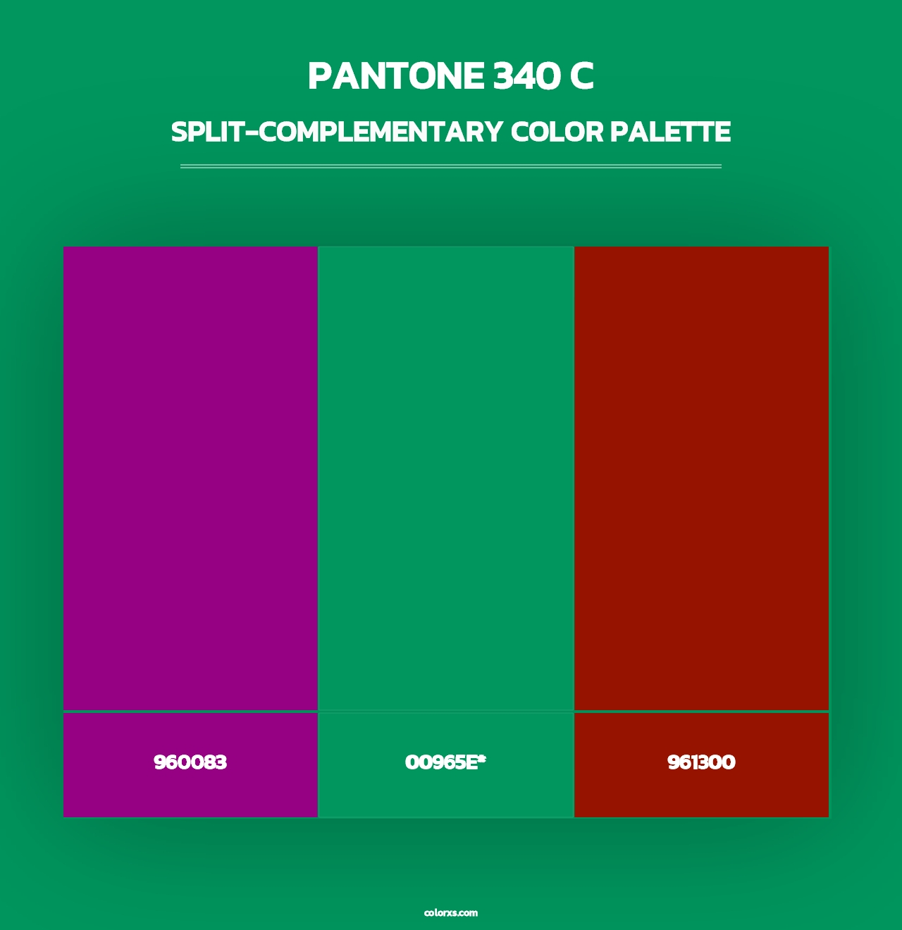 PANTONE 340 C - Split-Complementary Color Palette