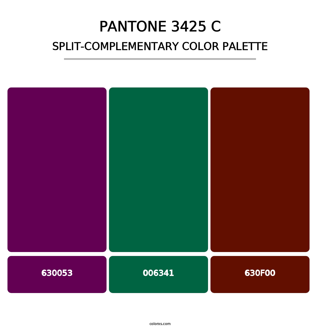 PANTONE 3425 C - Split-Complementary Color Palette