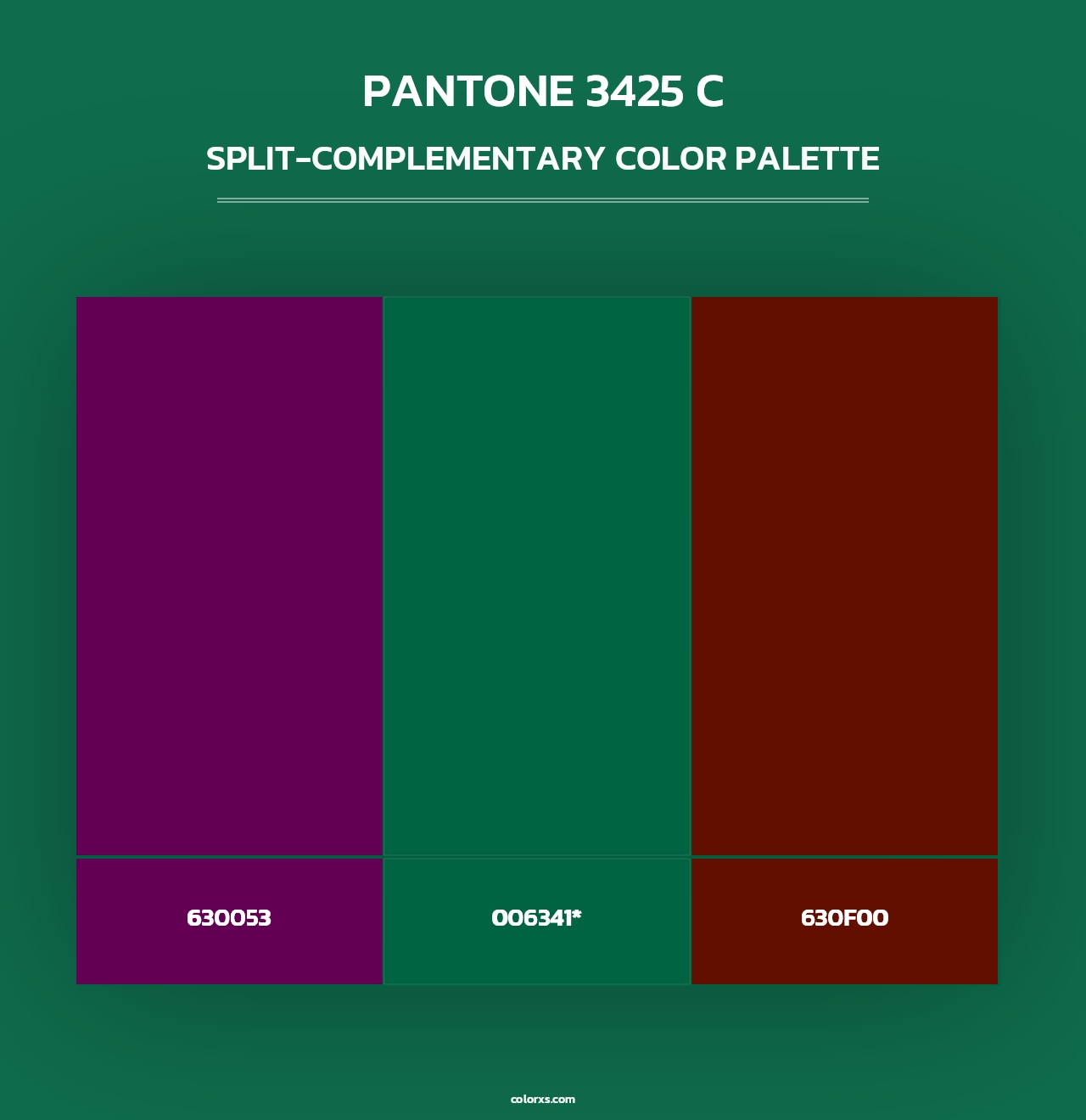 PANTONE 3425 C - Split-Complementary Color Palette