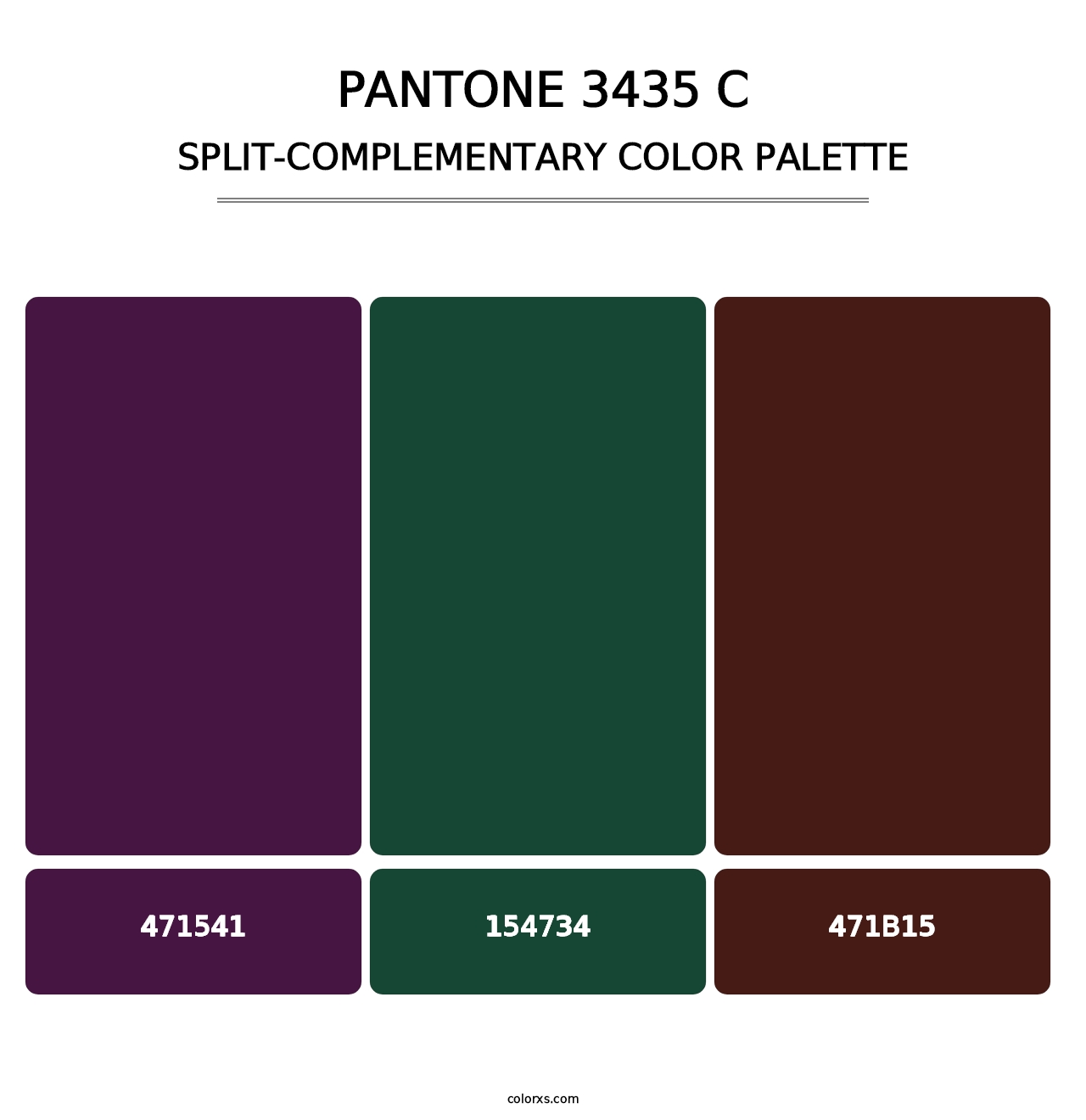 PANTONE 3435 C - Split-Complementary Color Palette