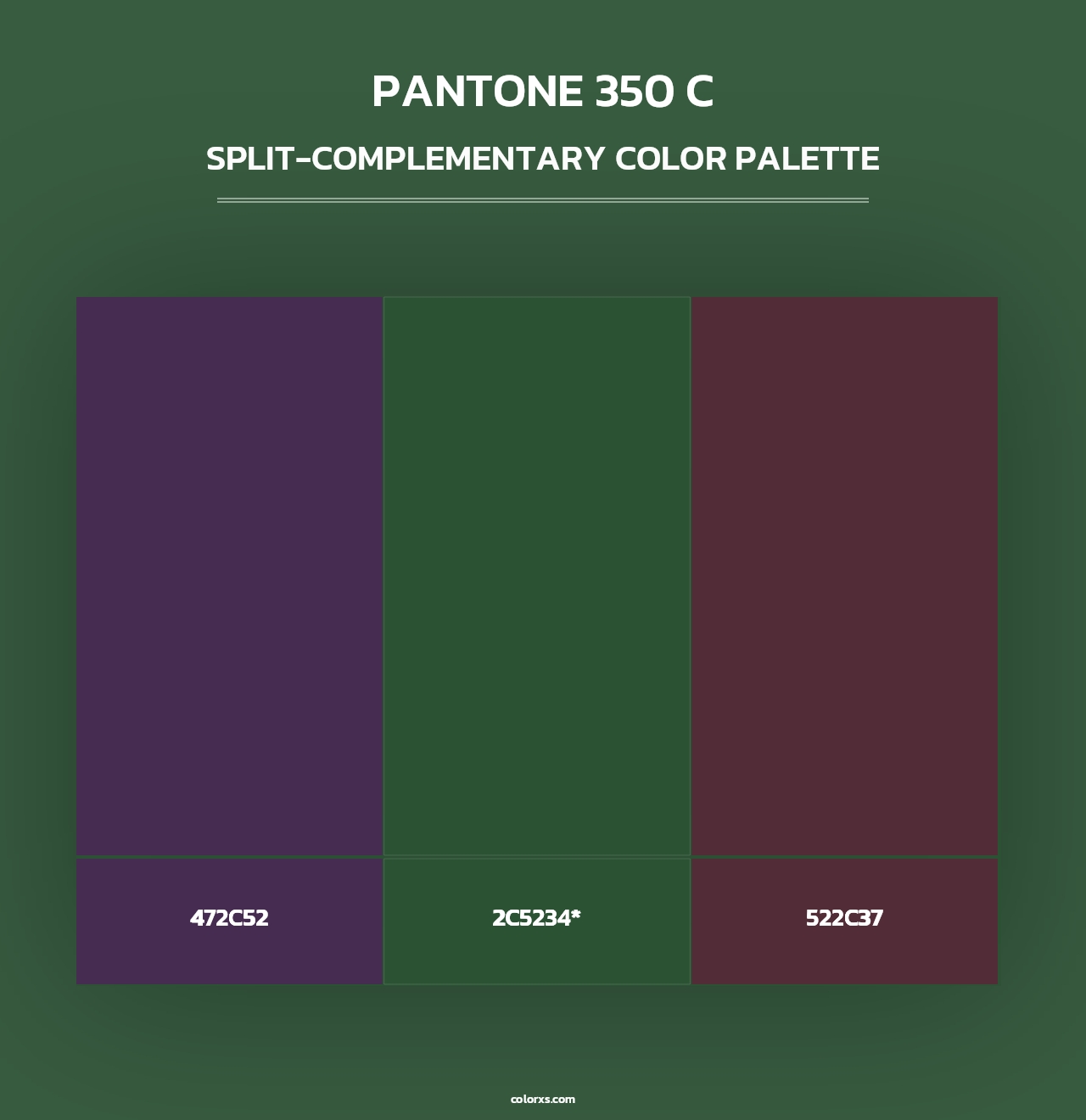PANTONE 350 C - Split-Complementary Color Palette