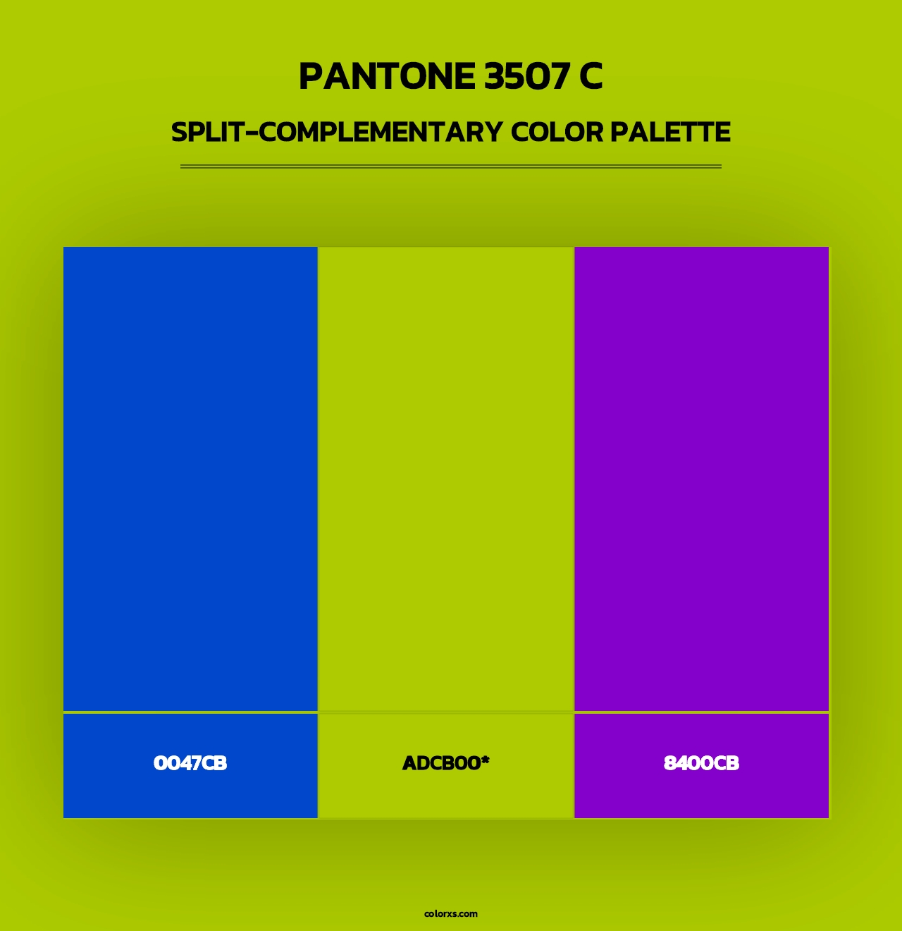 PANTONE 3507 C - Split-Complementary Color Palette