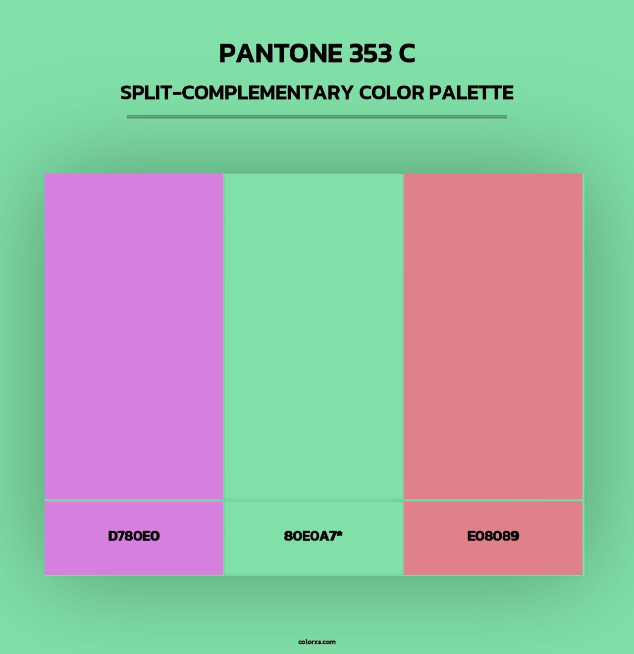 PANTONE 353 C - Split-Complementary Color Palette