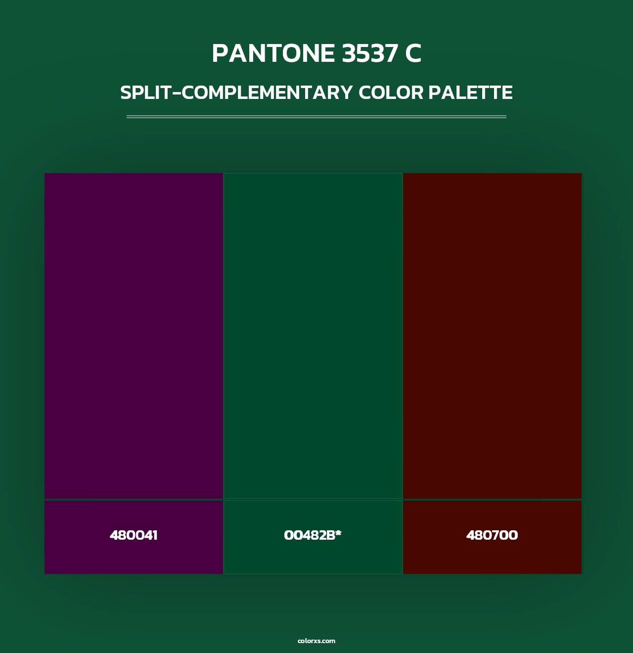 PANTONE 3537 C - Split-Complementary Color Palette