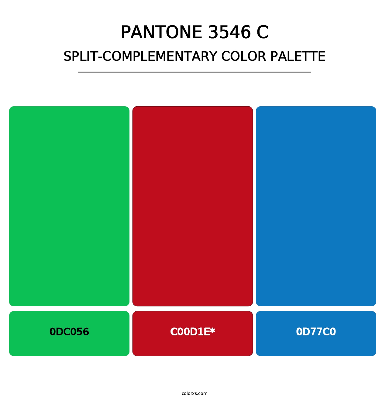 PANTONE 3546 C - Split-Complementary Color Palette