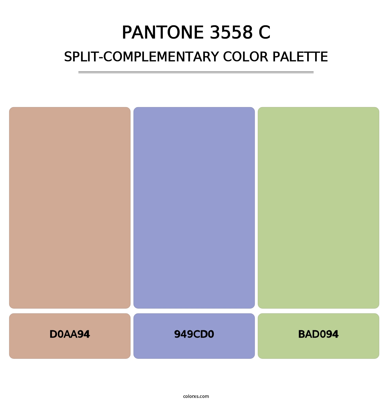 PANTONE 3558 C - Split-Complementary Color Palette