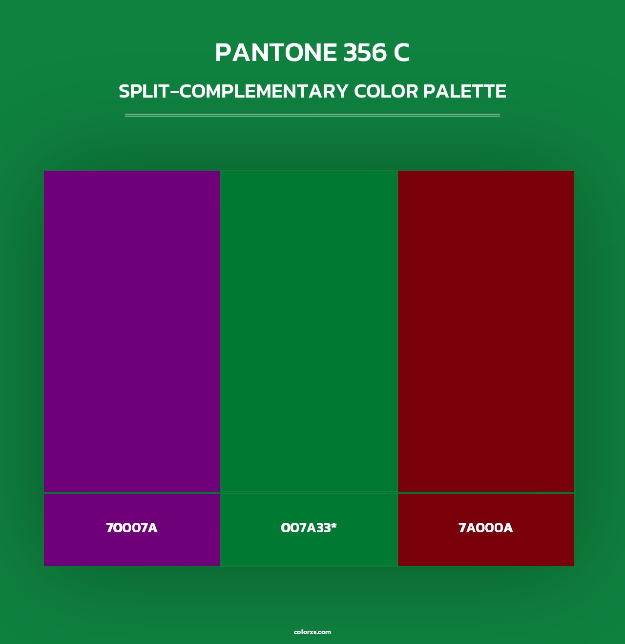 PANTONE 356 C - Split-Complementary Color Palette