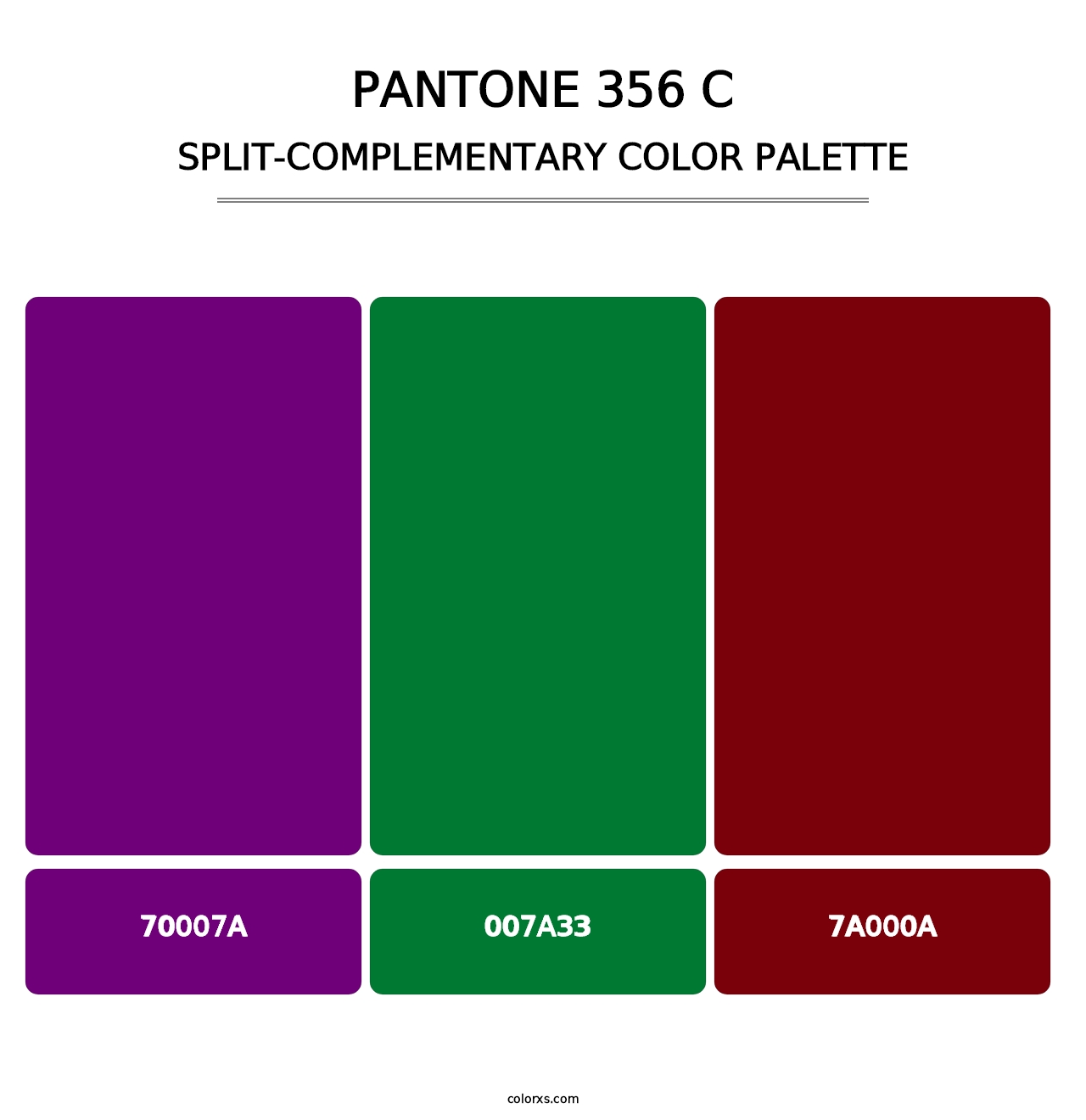 PANTONE 356 C - Split-Complementary Color Palette