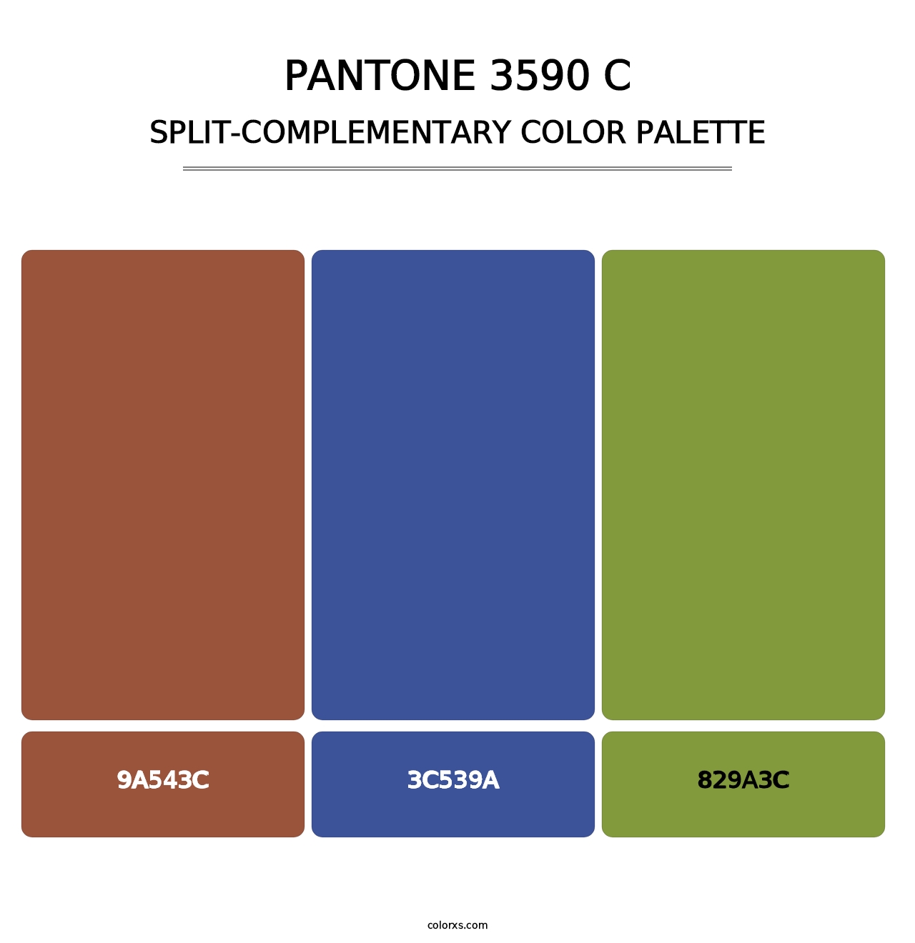 PANTONE 3590 C - Split-Complementary Color Palette