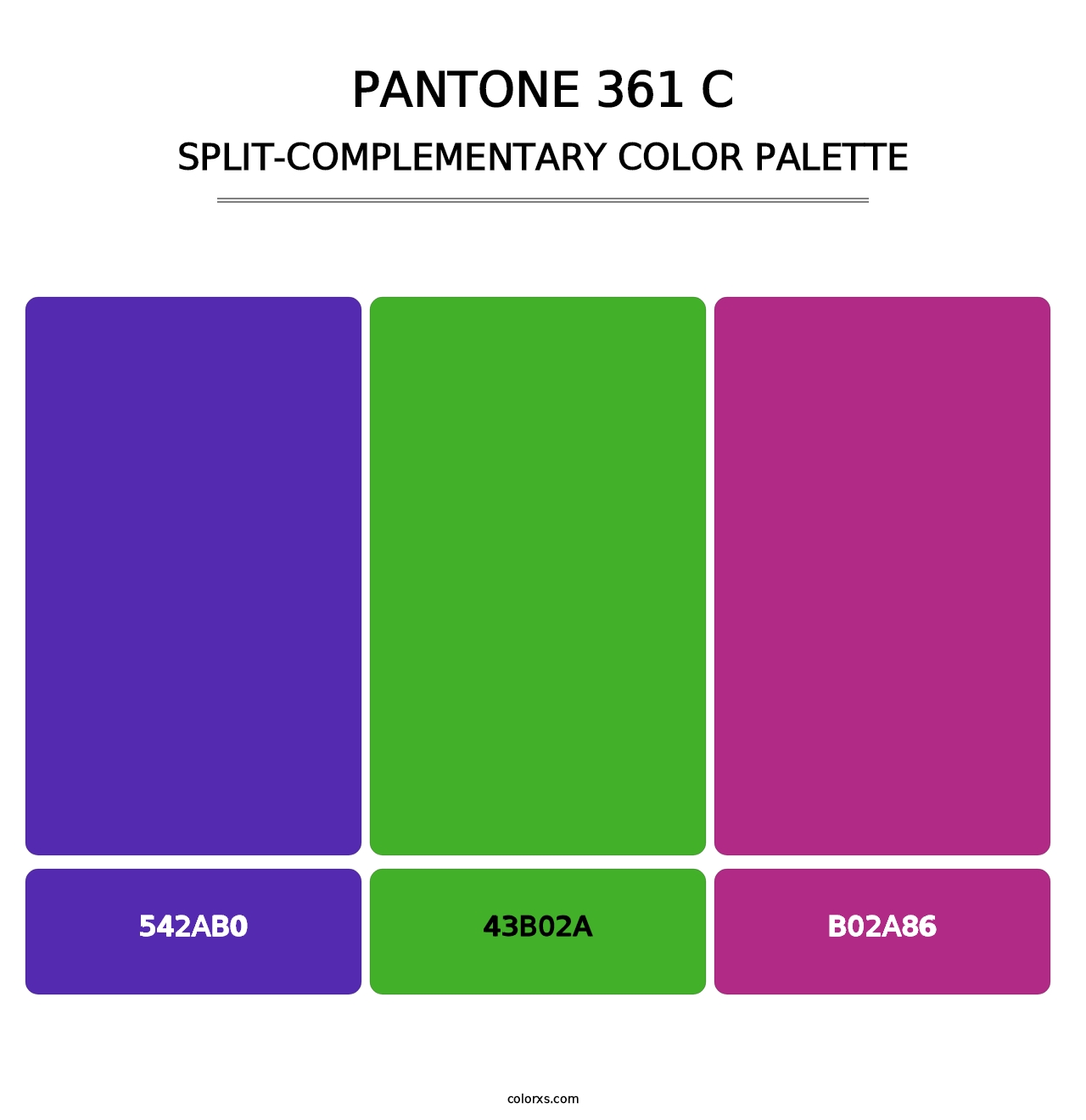 PANTONE 361 C - Split-Complementary Color Palette