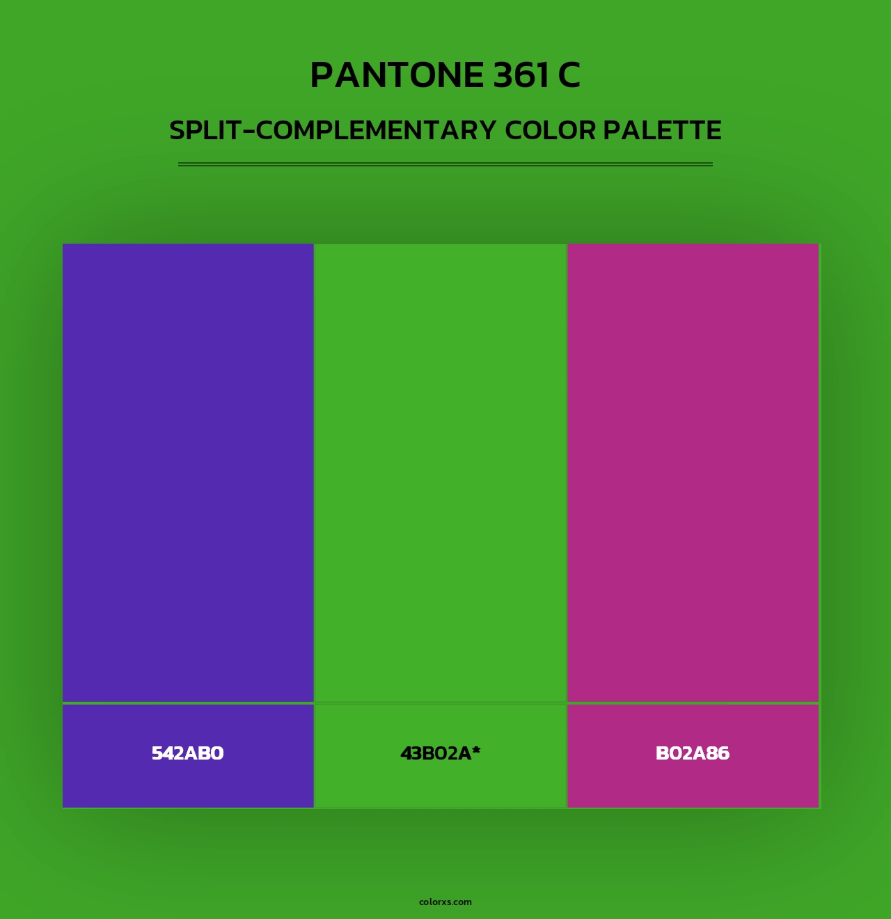 PANTONE 361 C - Split-Complementary Color Palette