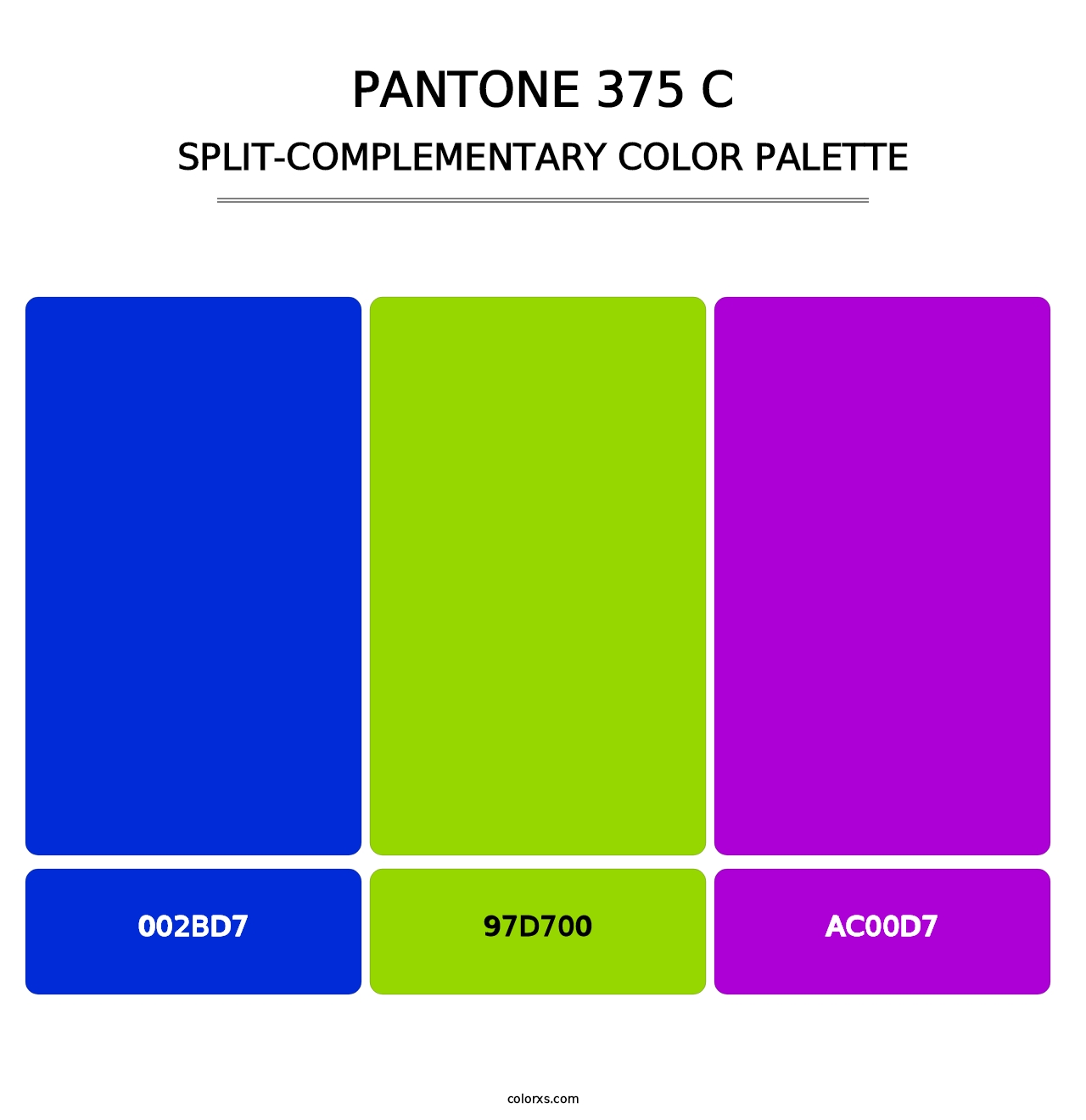 PANTONE 375 C - Split-Complementary Color Palette