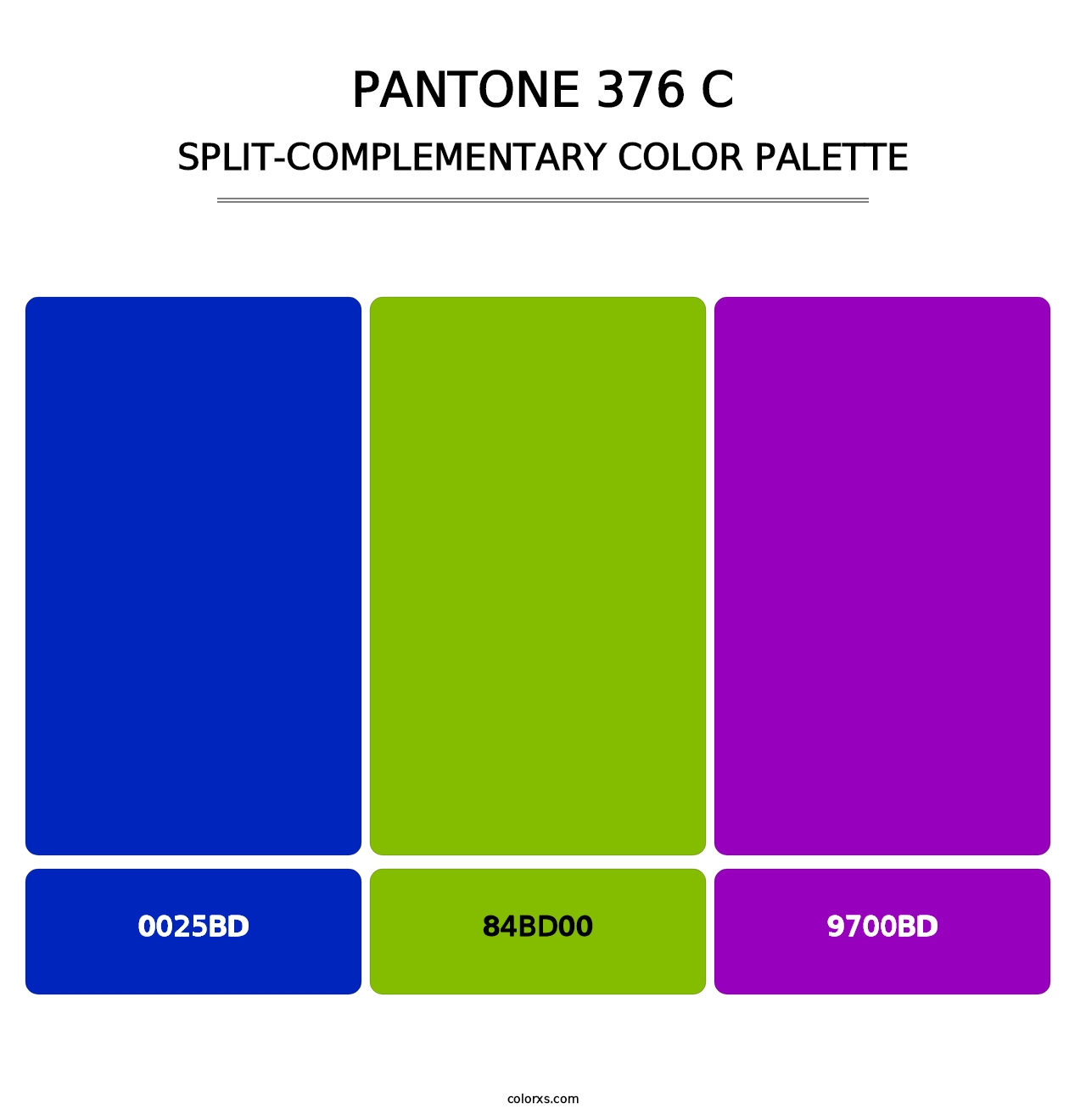 PANTONE 376 C - Split-Complementary Color Palette