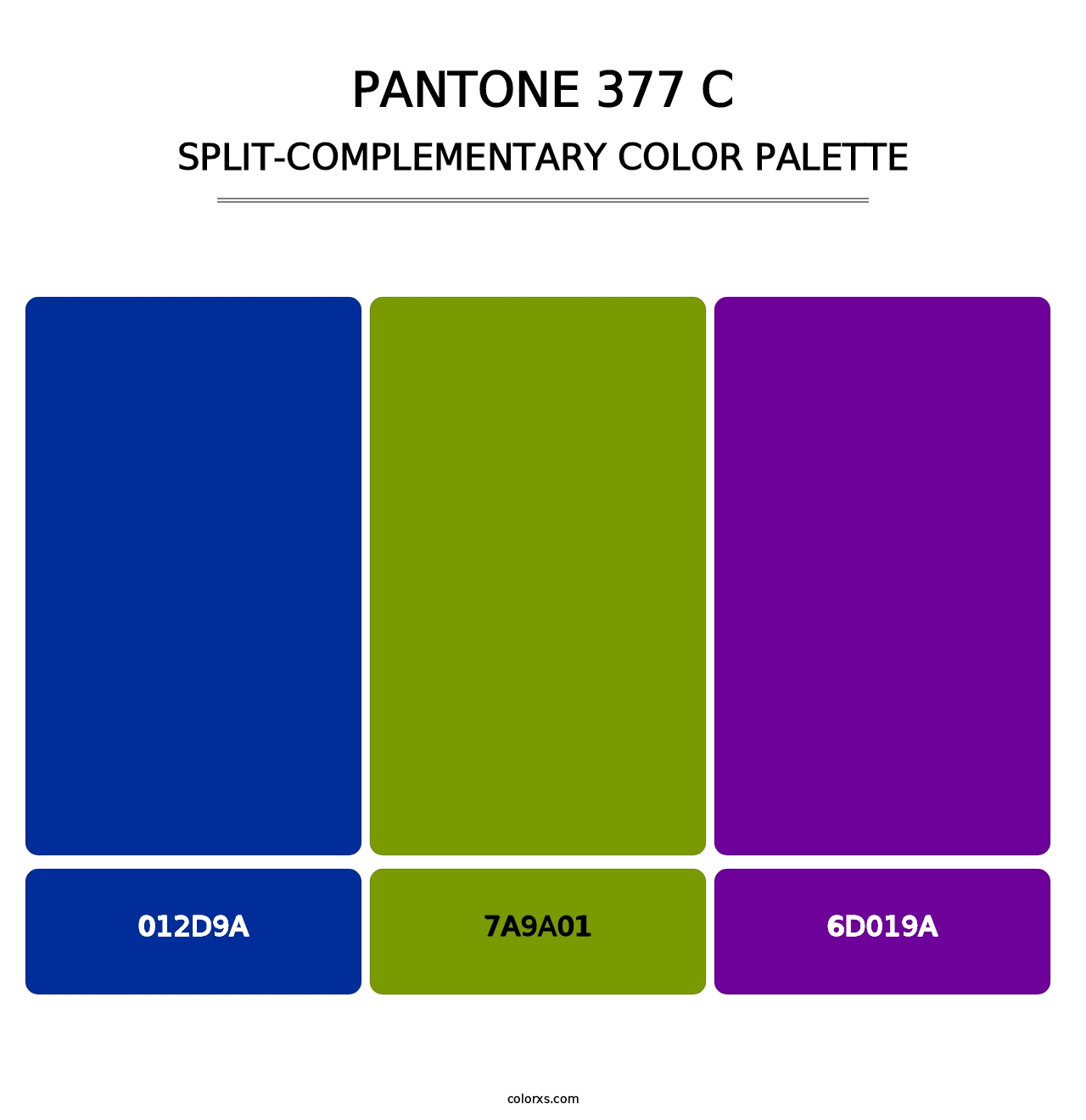 PANTONE 377 C - Split-Complementary Color Palette