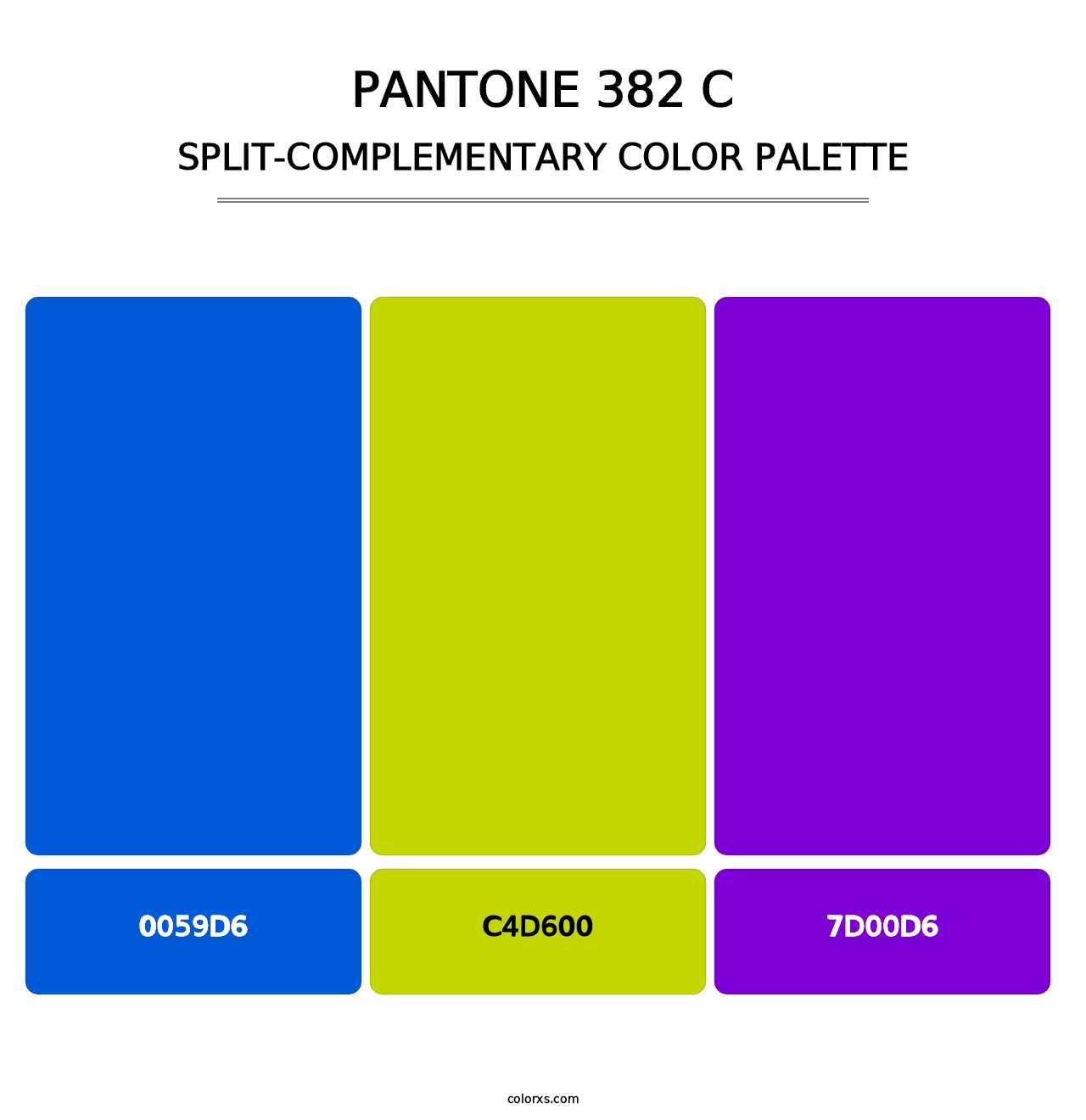 PANTONE 382 C - Split-Complementary Color Palette