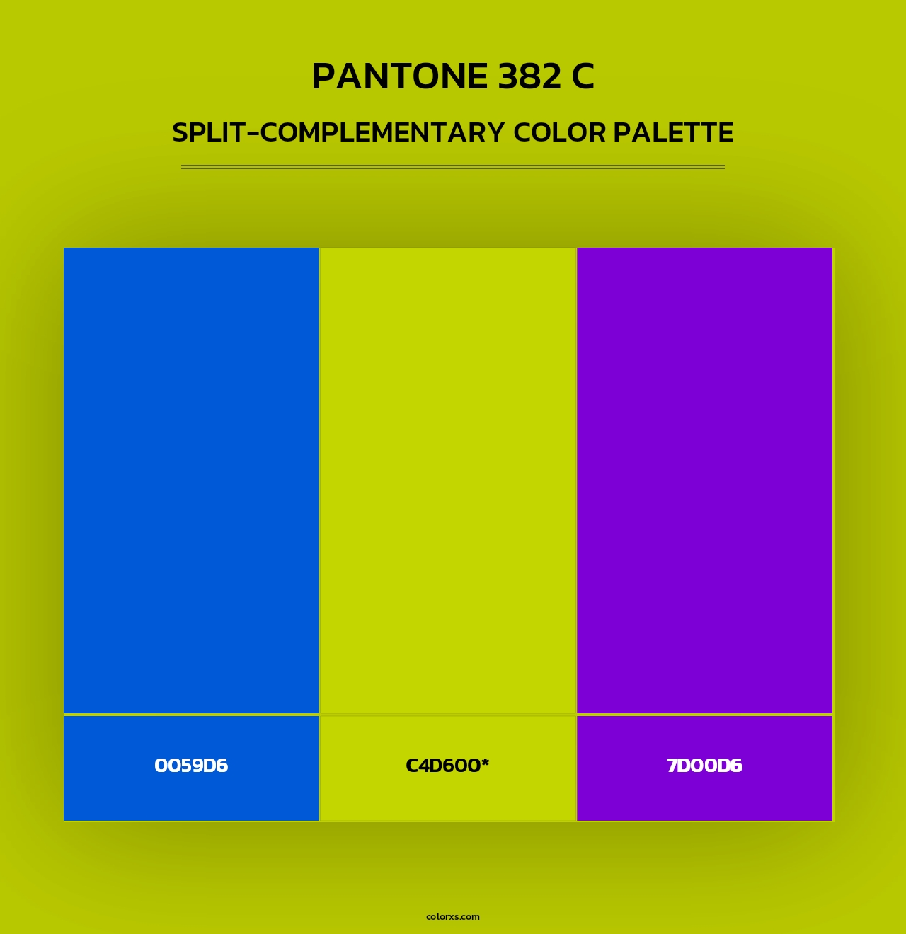 PANTONE 382 C - Split-Complementary Color Palette